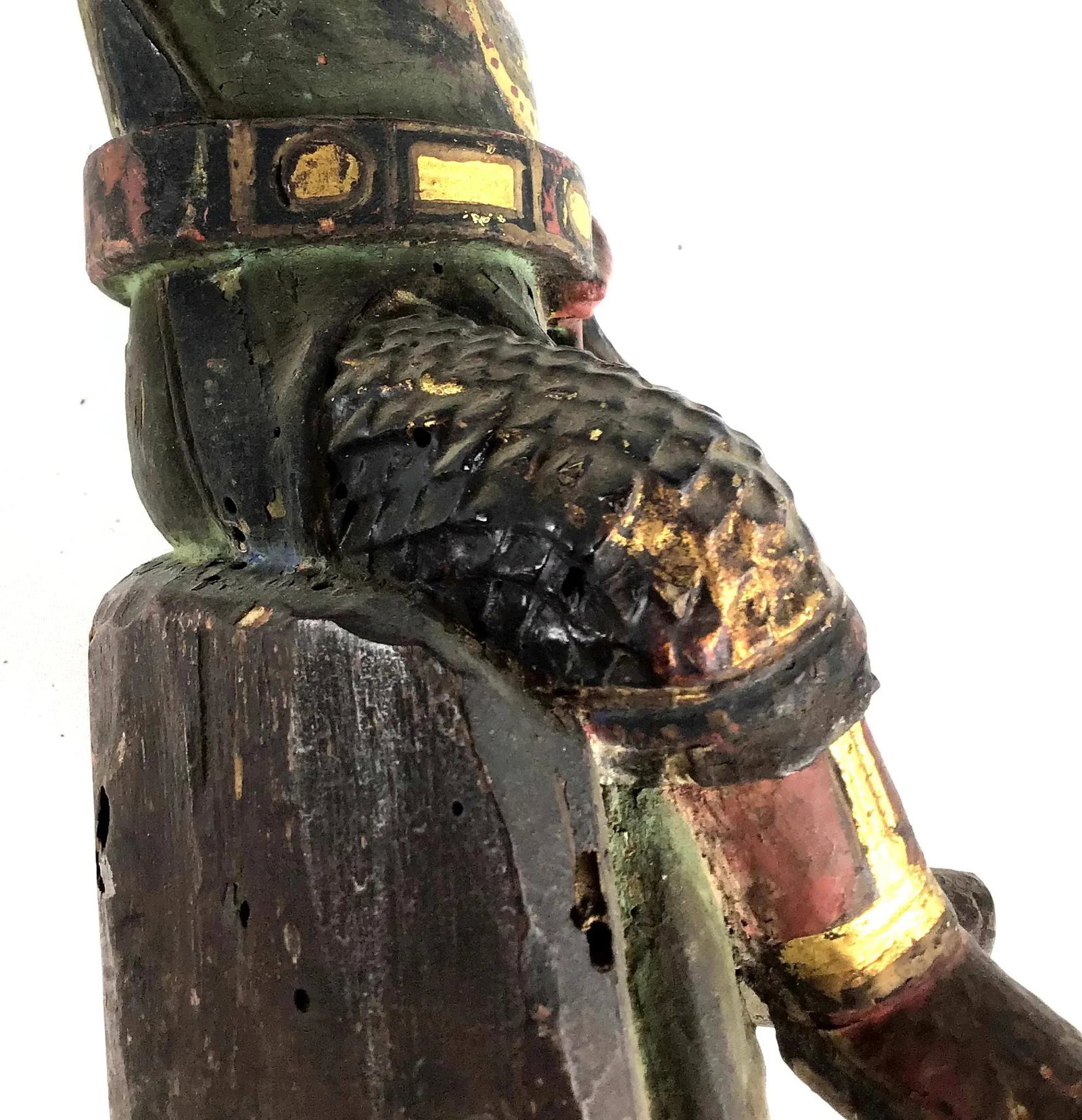 Late 18th Century Antique Chinese Carved Gilt Gold Wood Alter Statue - 8