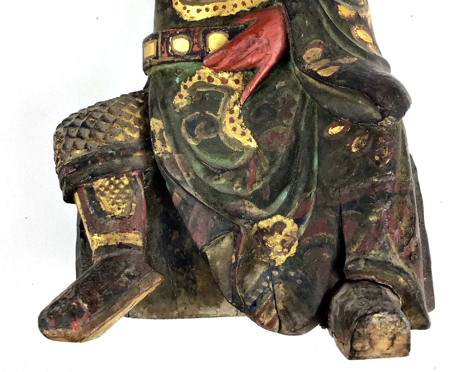 Late 18th Century Antique Chinese Carved Gilt Gold Wood Alter Statue - 9