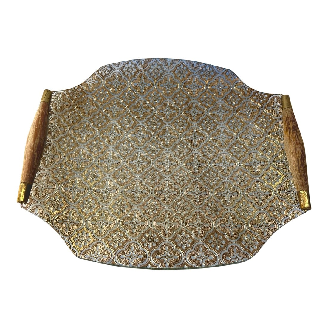 Vintage Georges Briard Gold Embossed Glass Cocktail Tray (1 of 6)