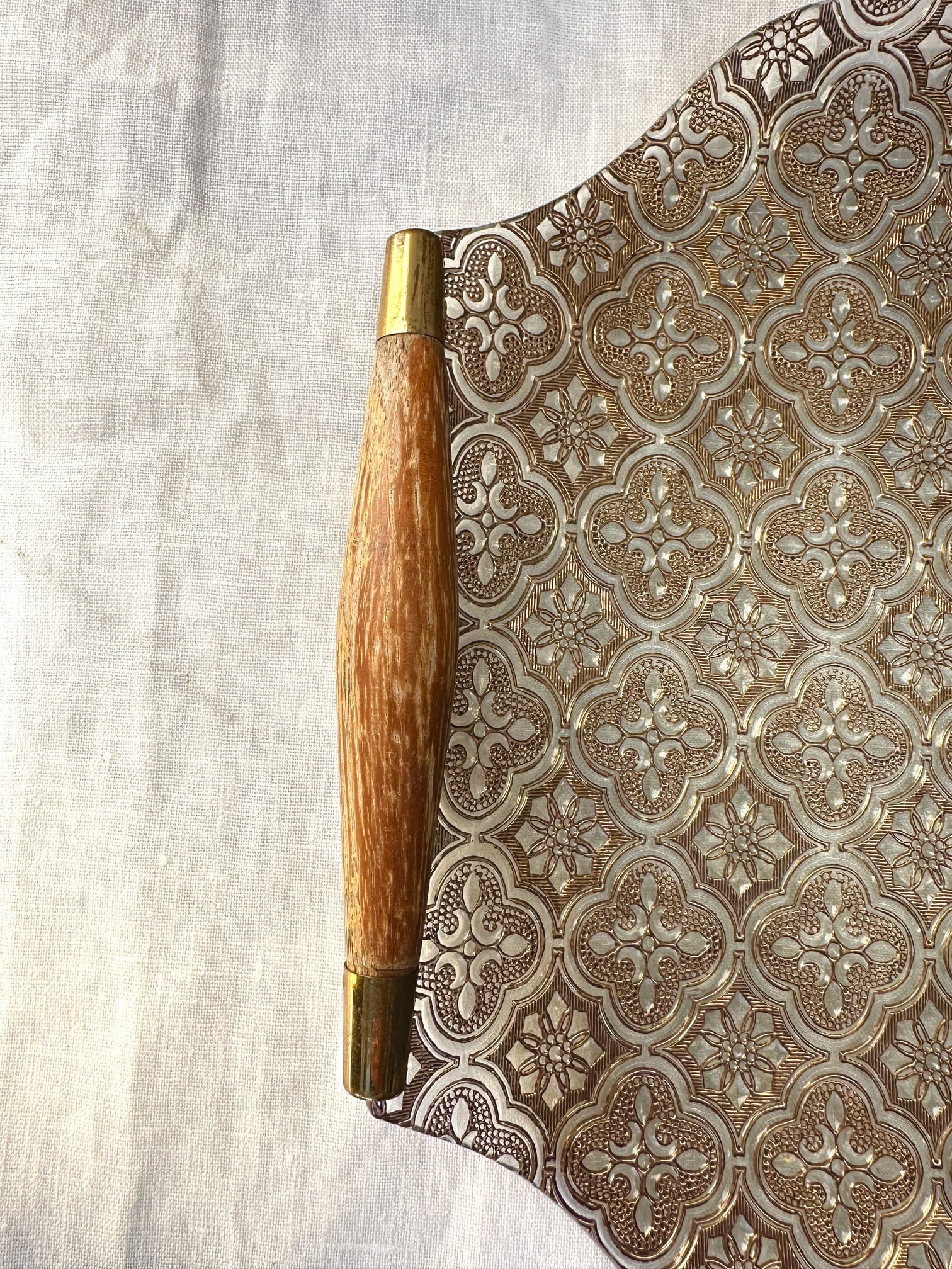 Vintage Georges Briard Gold Embossed Glass Cocktail Tray - 5