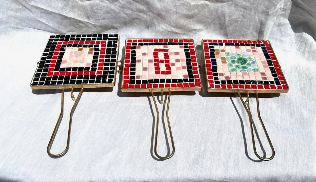 MCM Mosaic Tile Trivet a Set of 3 - 2