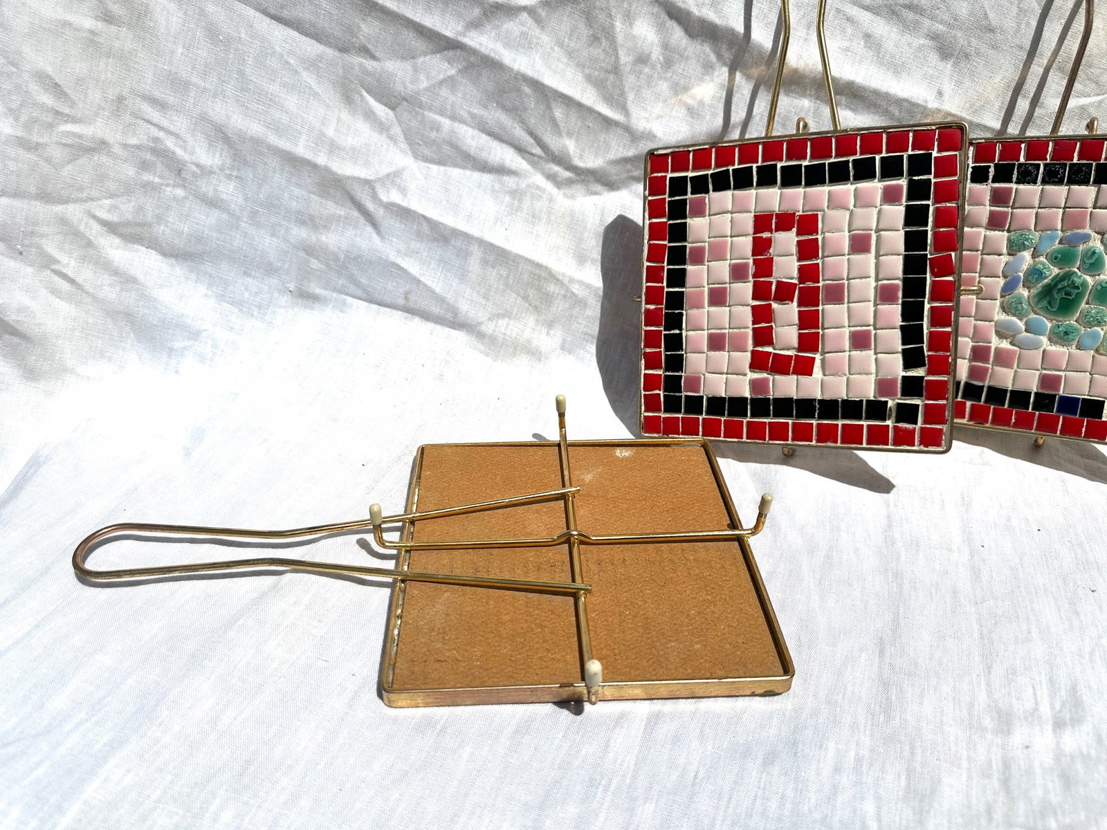 MCM Mosaic Tile Trivet a Set of 3 - 4