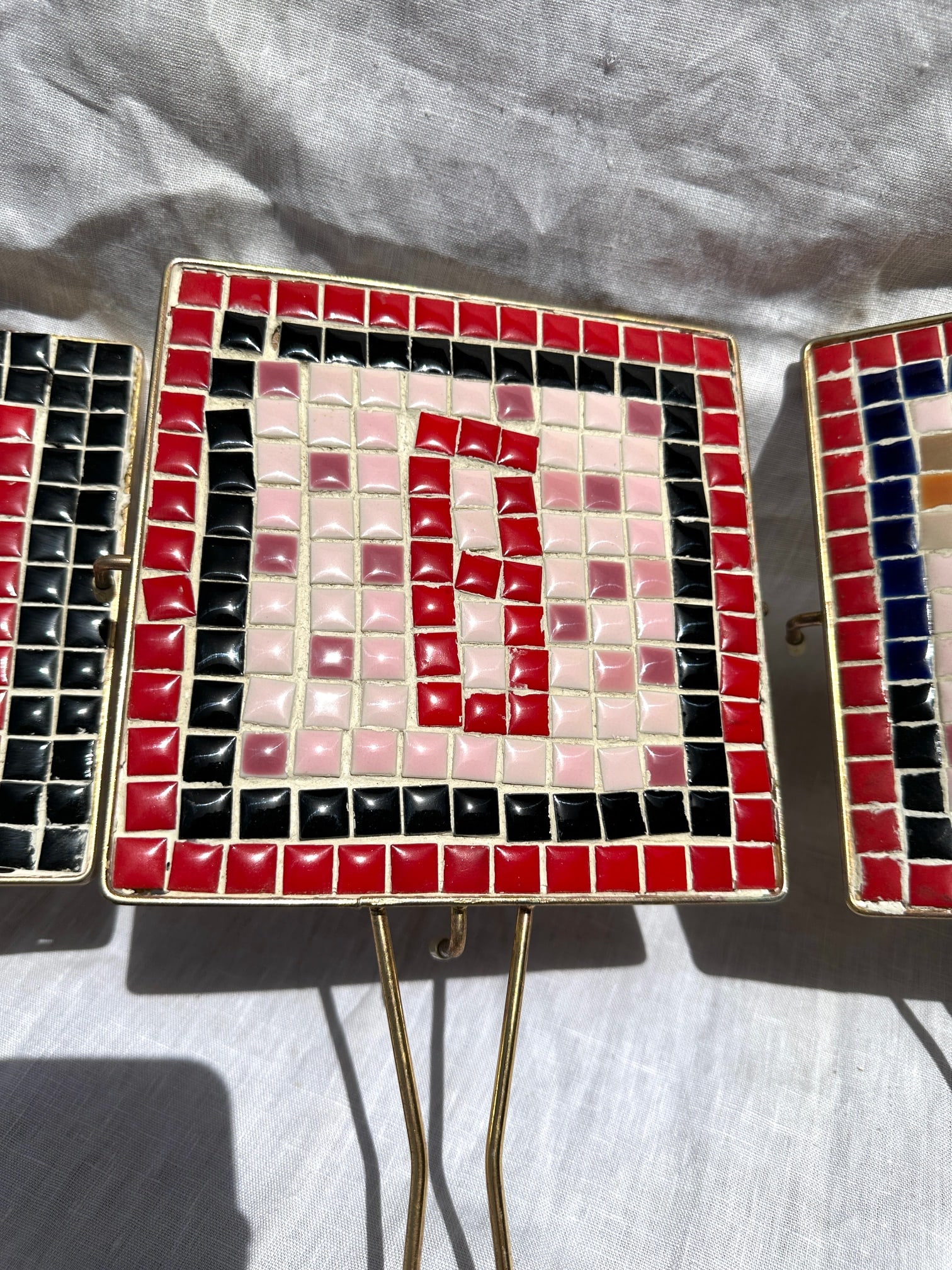 MCM Mosaic Tile Trivet a Set of 3 - 5