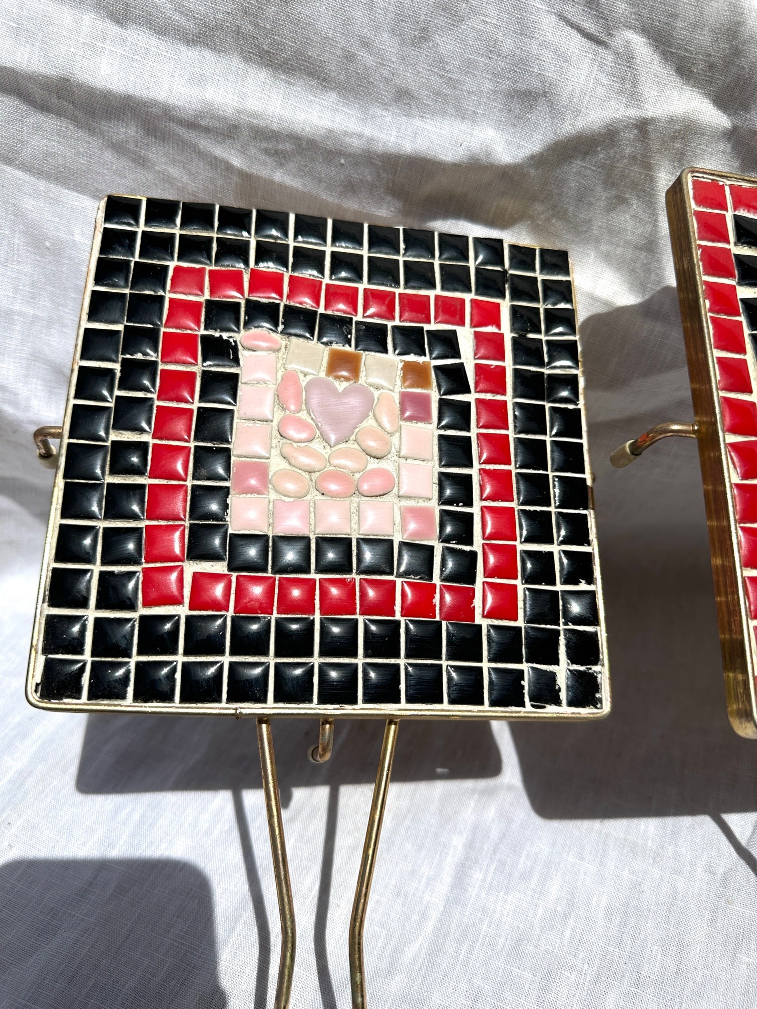 MCM Mosaic Tile Trivet a Set of 3 - 6