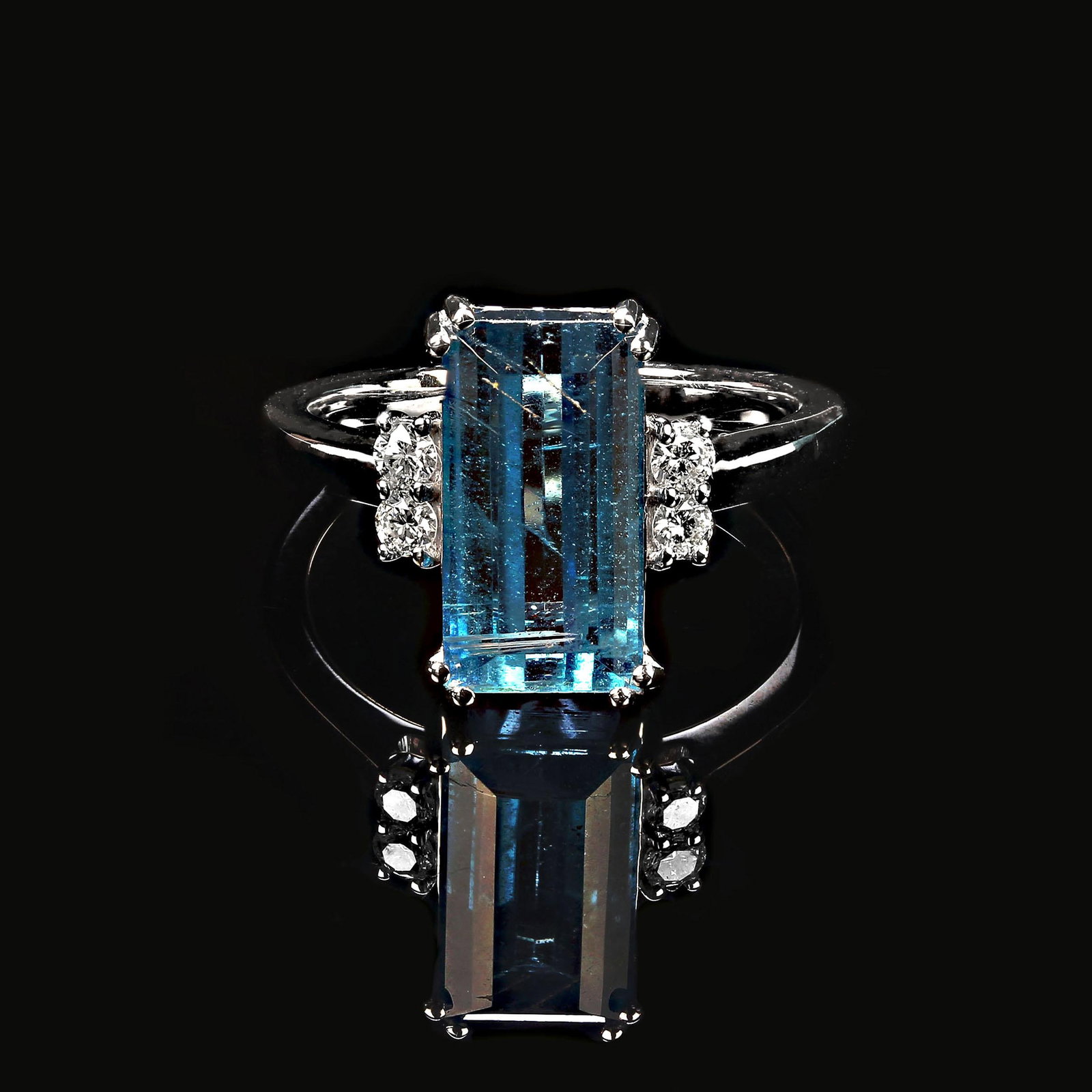 AJD Blue Tourmaline Accented With Sparkling White Sapphires Size 7 - 4