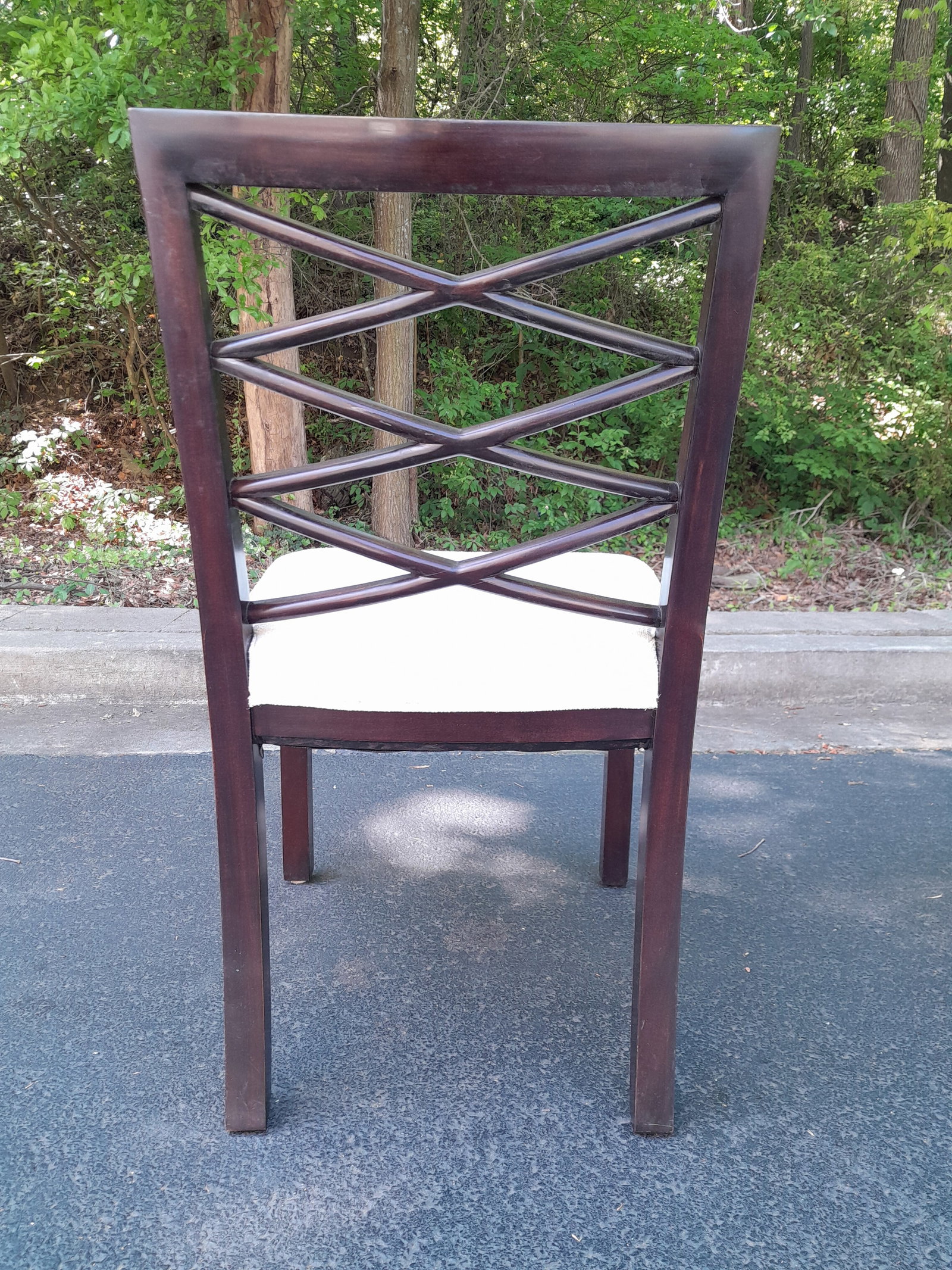 Set of 4 Councill Furniture X Back Dining Chairs Newly Upholstered in Performance Chenille - 4