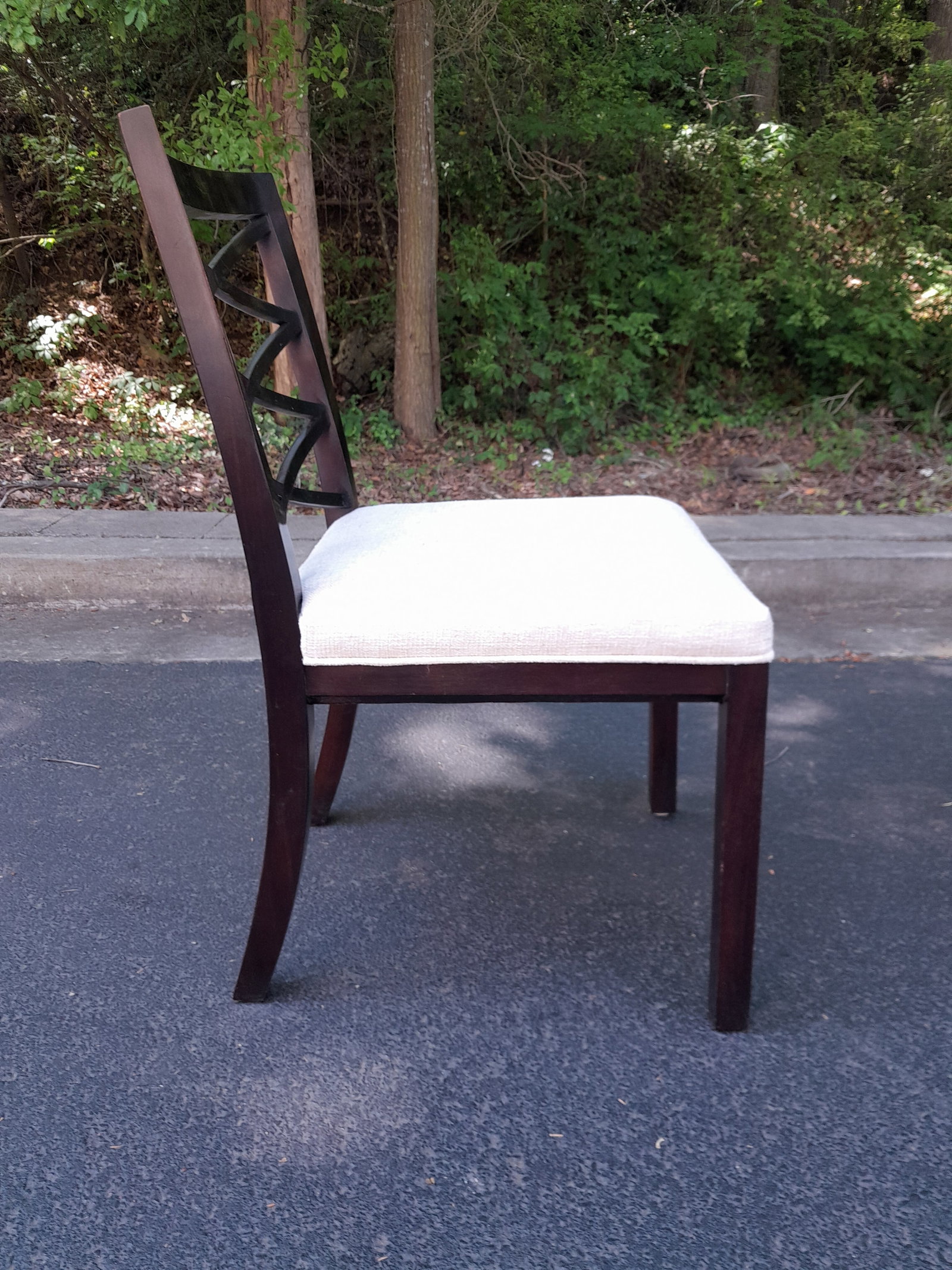 Set of 4 Councill Furniture X Back Dining Chairs Newly Upholstered in Performance Chenille - 5