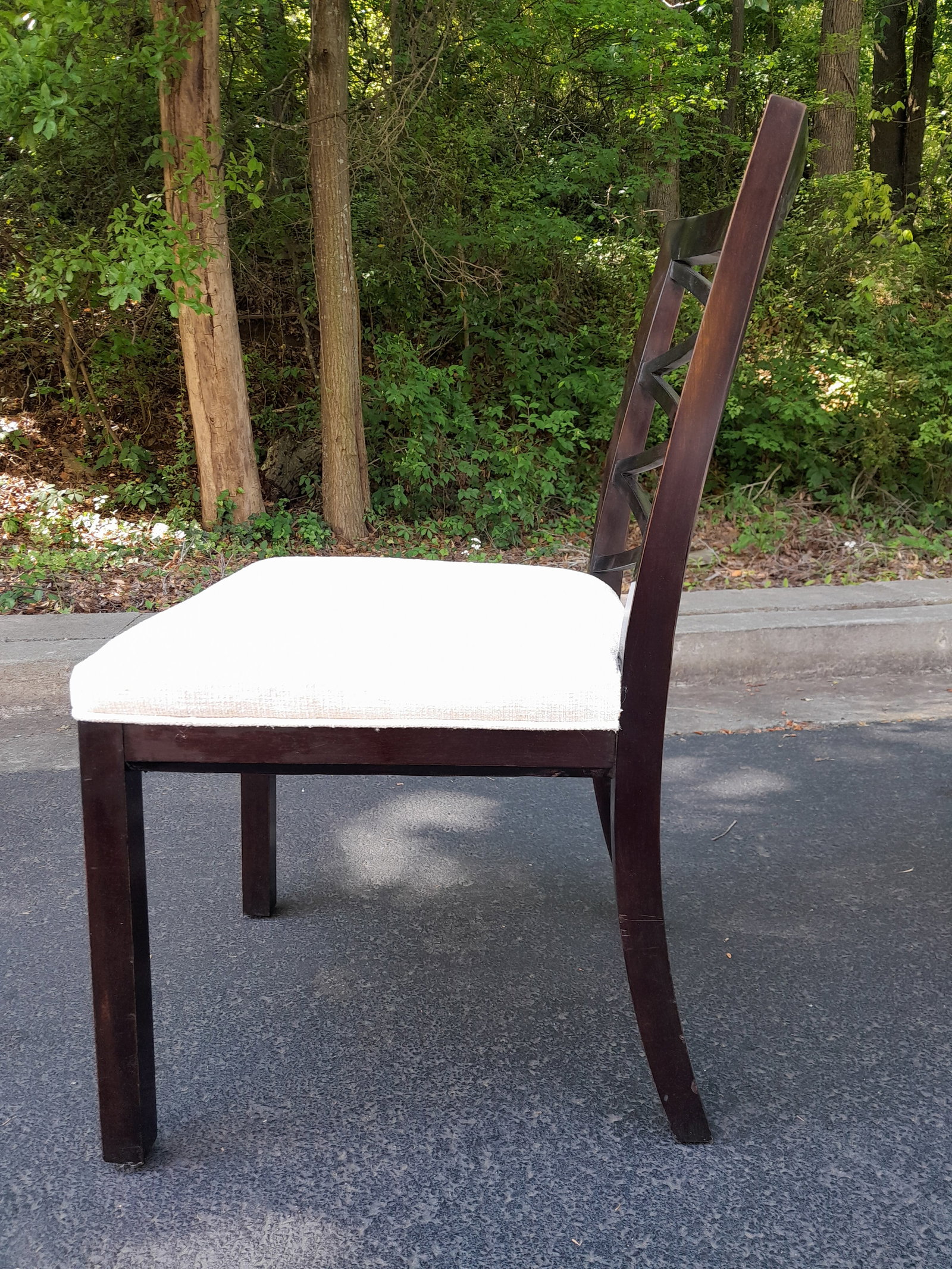 Set of 4 Councill Furniture X Back Dining Chairs Newly Upholstered in Performance Chenille - 6