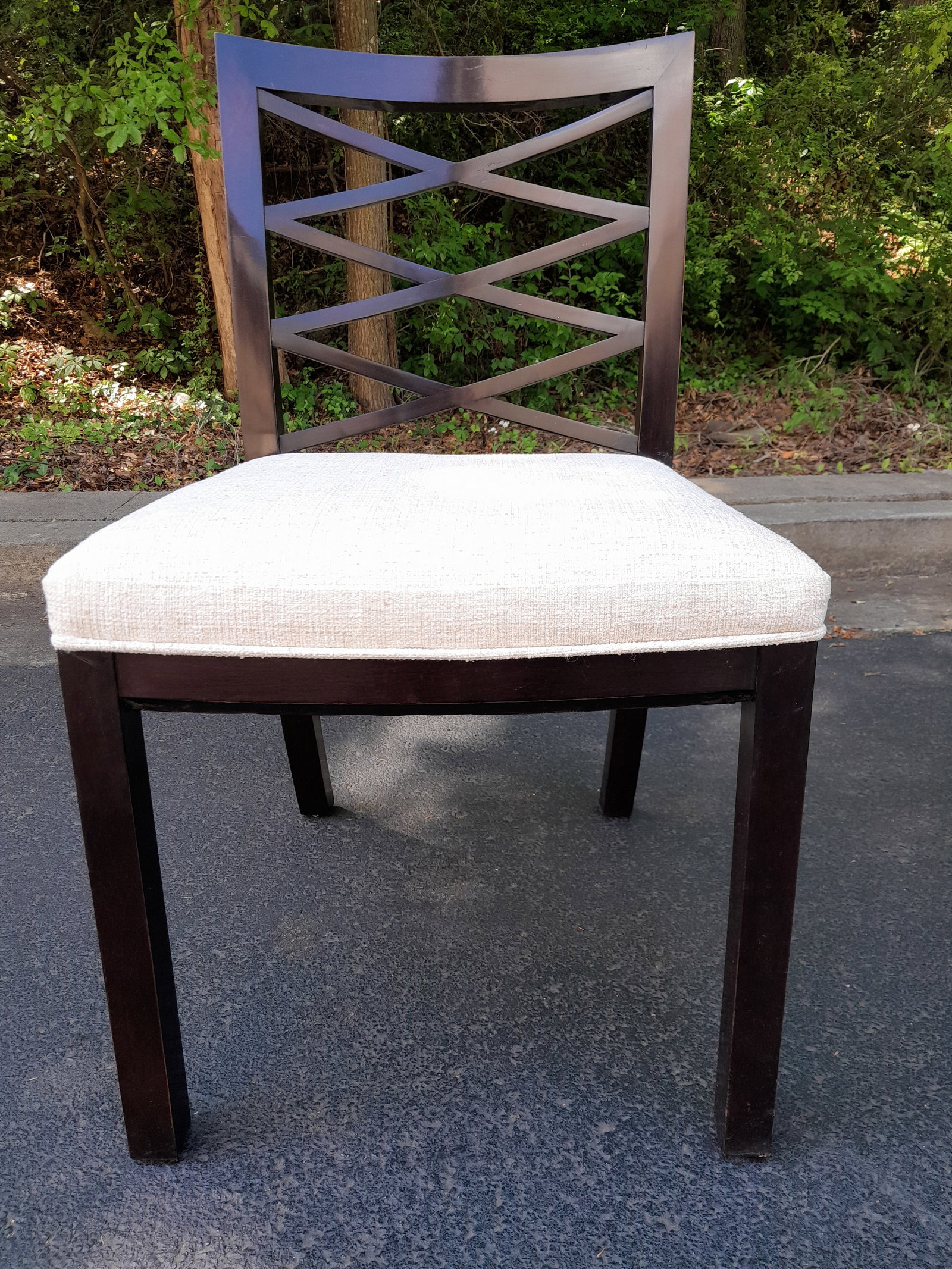 Set of 4 Councill Furniture X Back Dining Chairs Newly Upholstered in Performance Chenille - 7