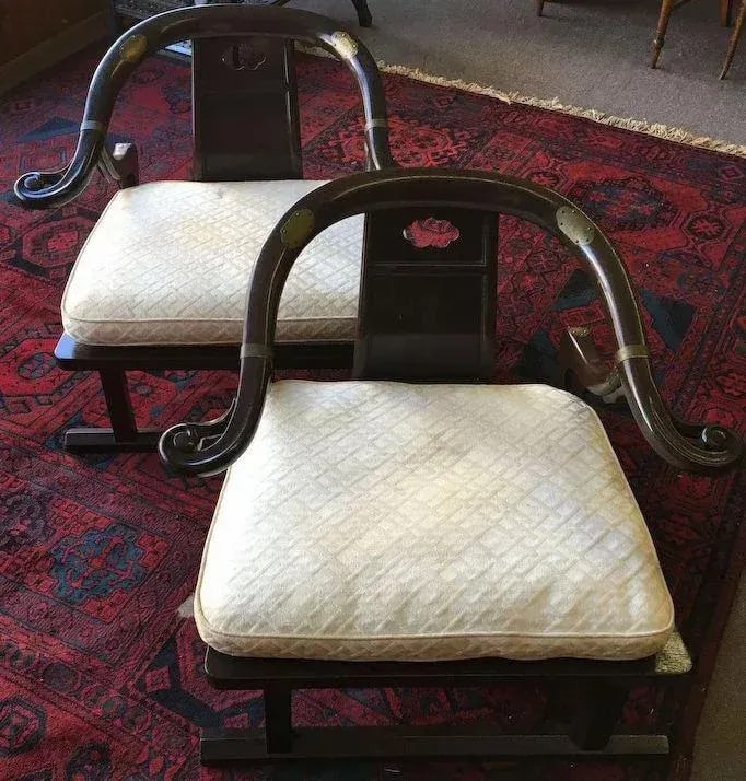 Baker Furniture Far East Collection Arm Chairs #2510 by Michael Taylor - a Pair - 7