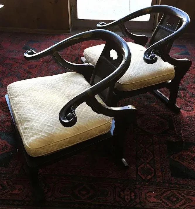 Baker Furniture Far East Collection Arm Chairs #2510 by Michael Taylor - a Pair - 8