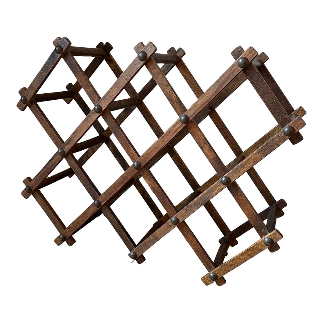 Vintage Accordian Folding Wood Wine Rack (1 of 10)