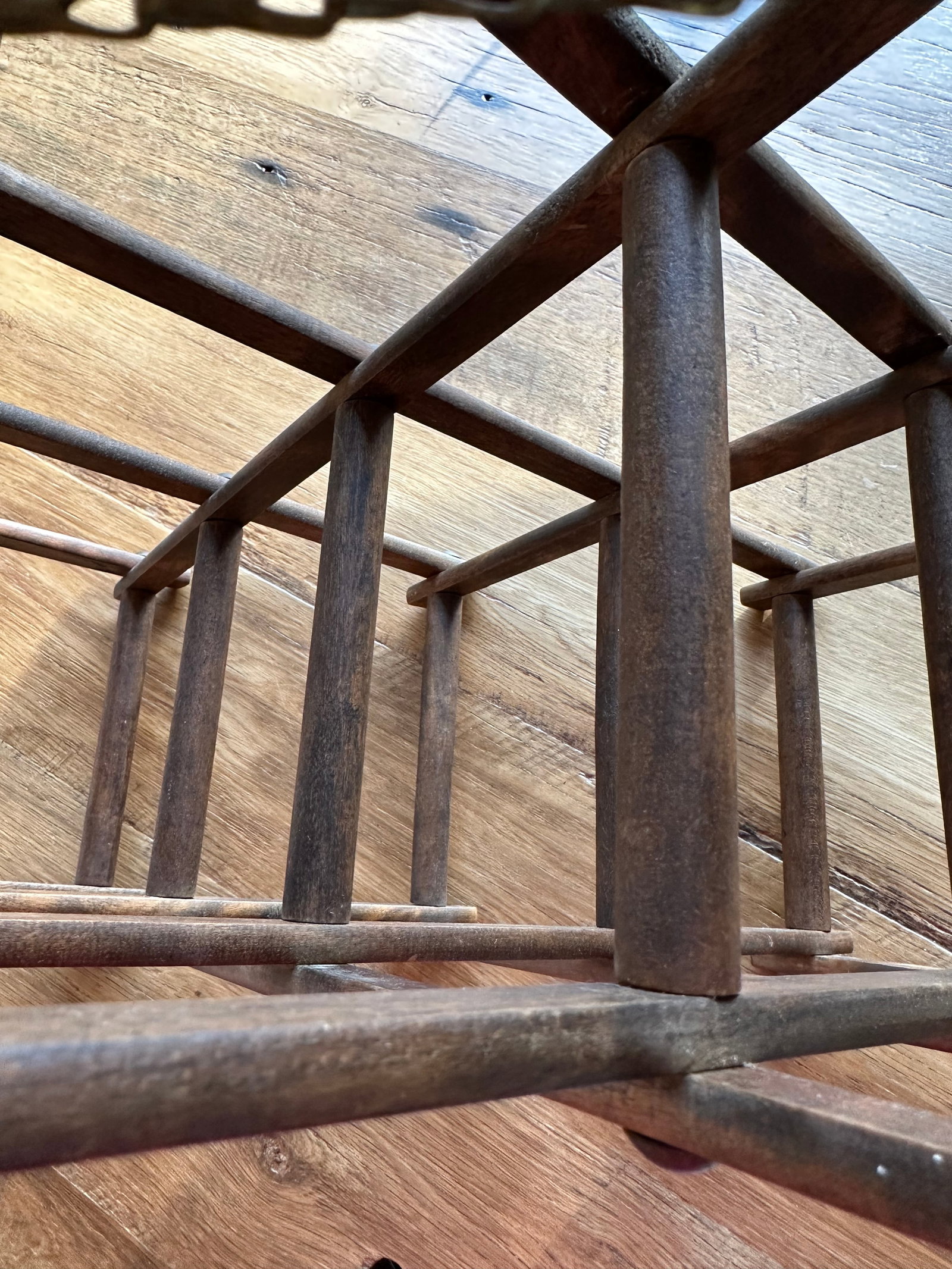 Vintage Accordian Folding Wood Wine Rack - 3