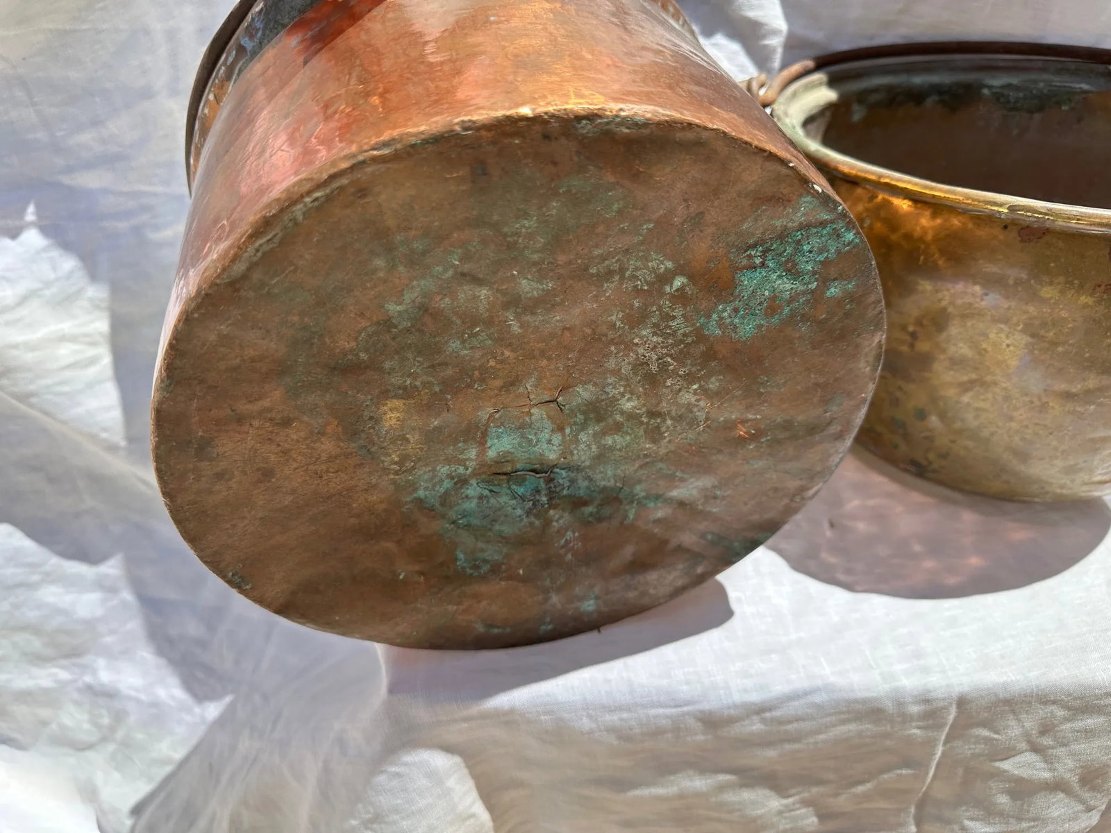 Vintage Copper Cooking Cauldron/Pots-A Pair - 4