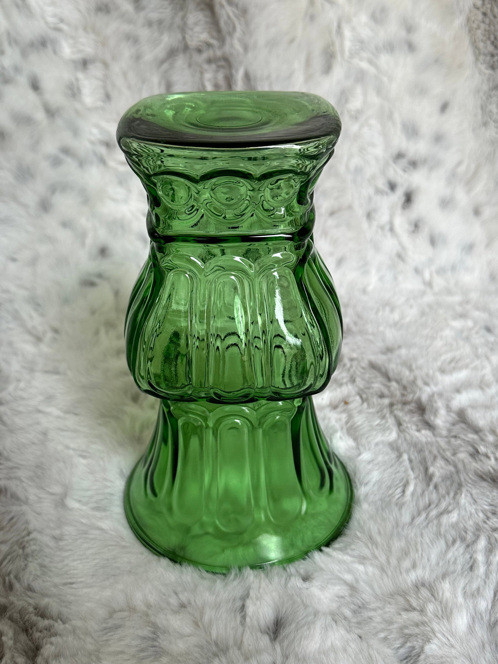 Vintage Art Deco Grecian Roman Green Glass Vase - 4