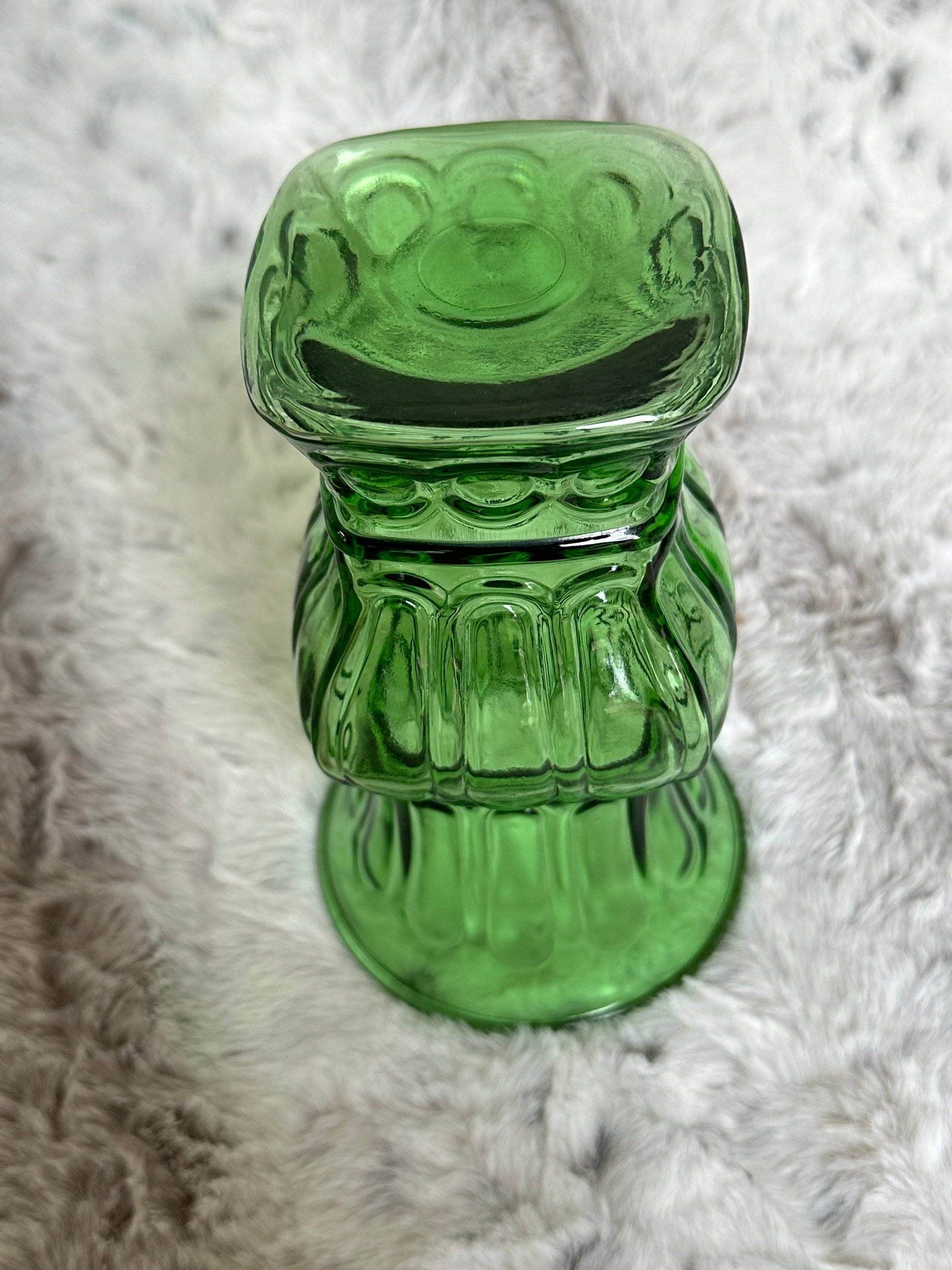 Vintage Art Deco Grecian Roman Green Glass Vase - 9