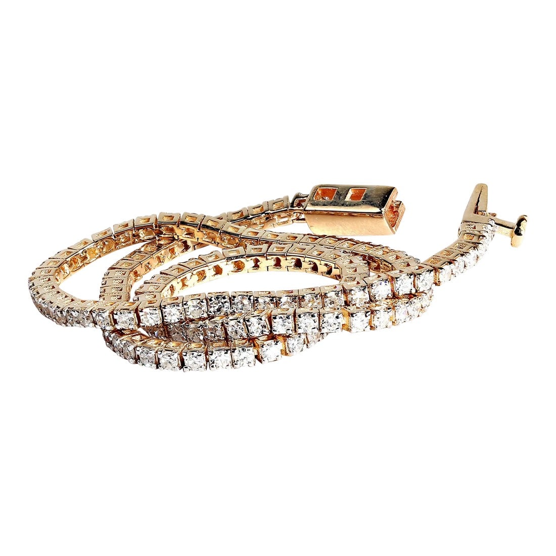 Diamond Bracelet April Birthstone: This is part of Chairish's Fine Jewelry assortment. Transform your style with this Sparkling 7-Inch Diamond Bracelet, designed to make a statement that you'll never want to take off! This dazzling