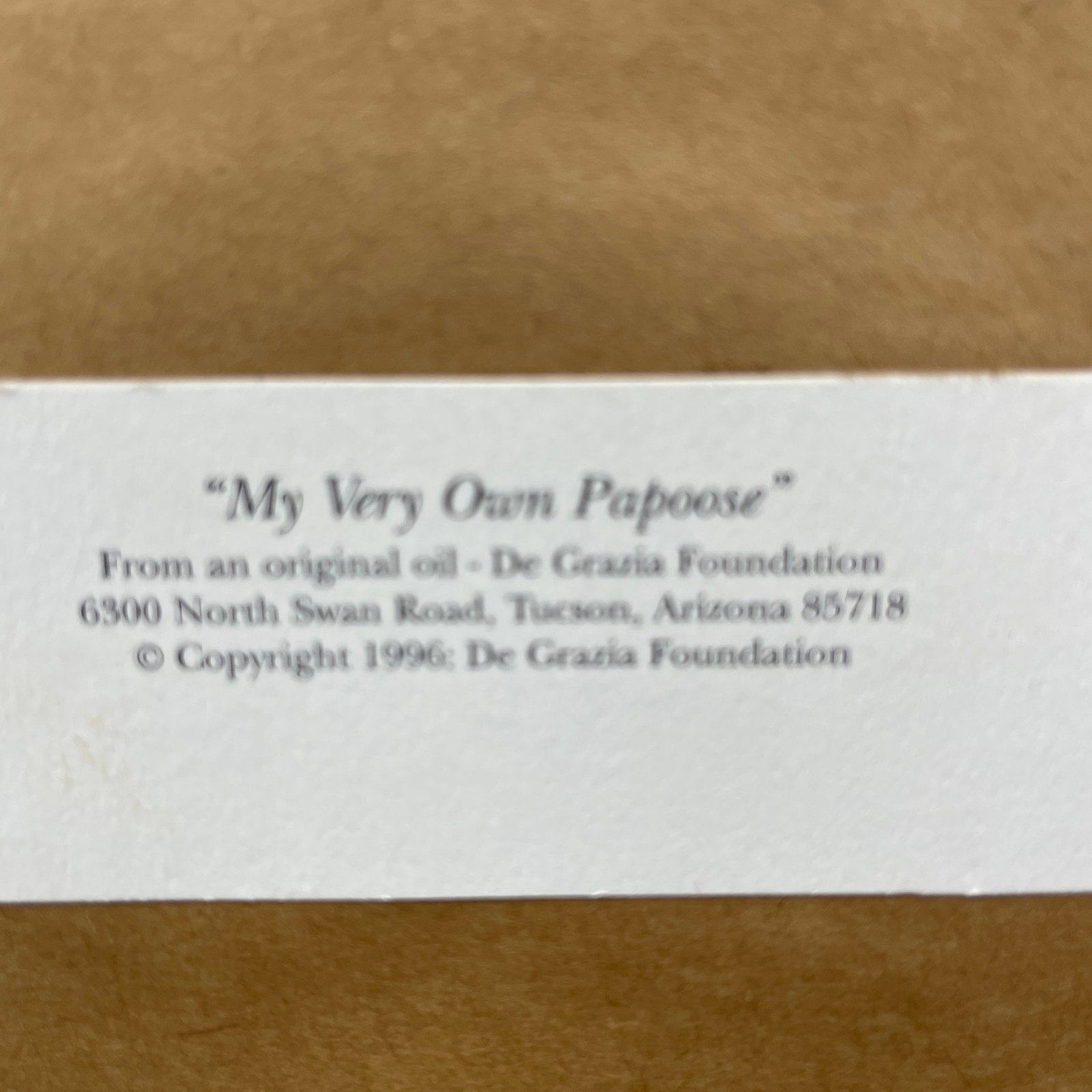 1996 "My Very Own Papoose" by Ettore "Ted" Degrazia Framed Print - 7