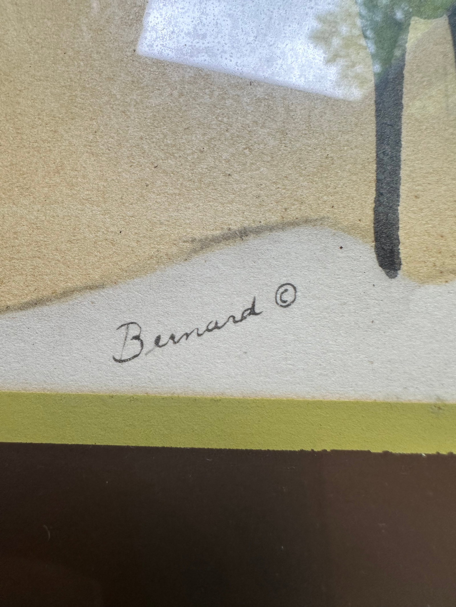 1950's Victorian Scene Bernard Picture Company Airbrush Watercolor Print, Framed - 3