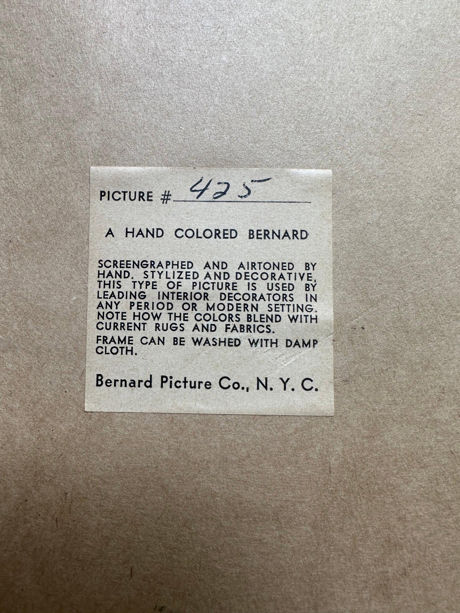 1950's Victorian Scene Bernard Picture Company Airbrush Watercolor Print, Framed - 4