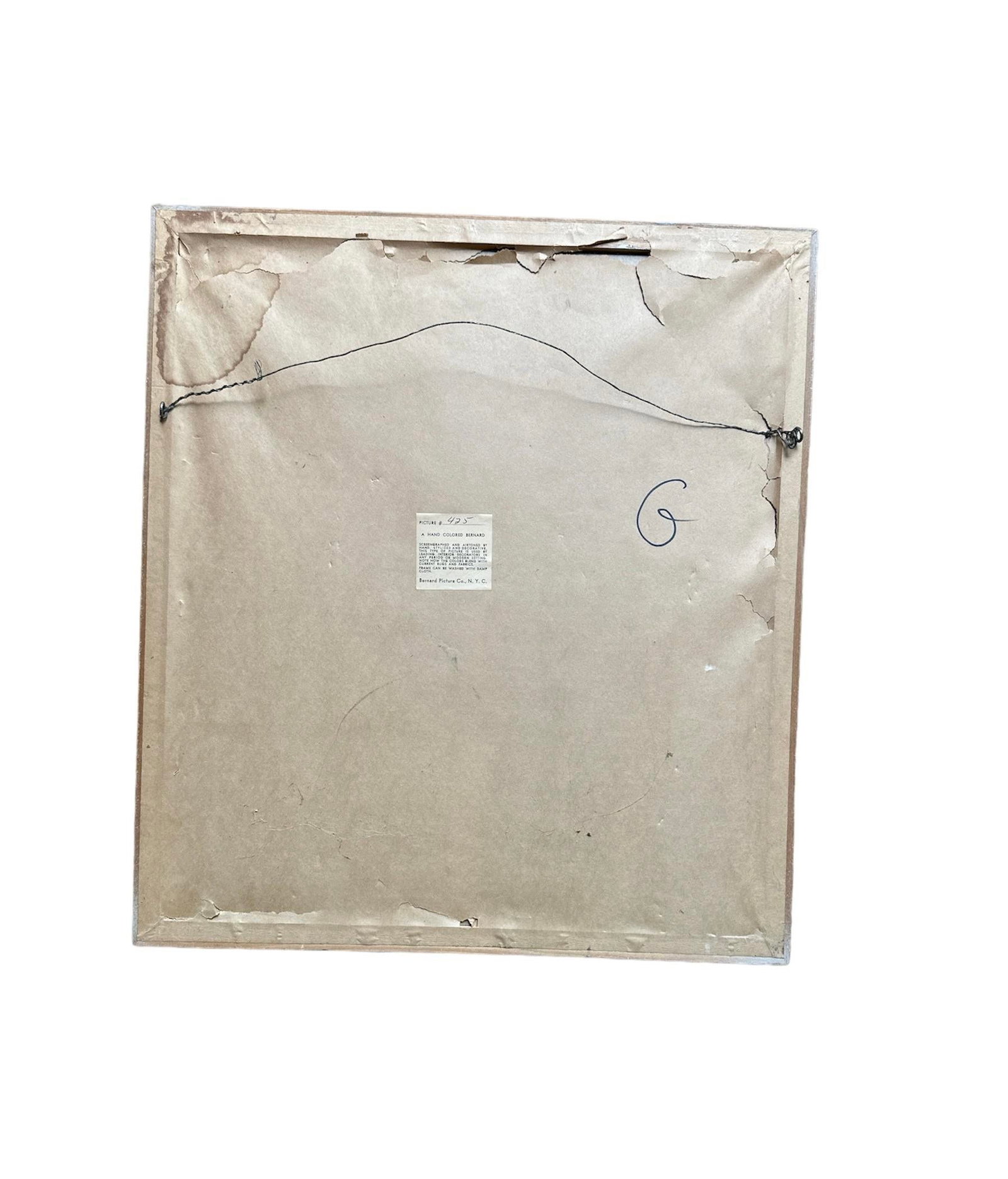 1950's Victorian Scene Bernard Picture Company Airbrush Watercolor Print, Framed - 6