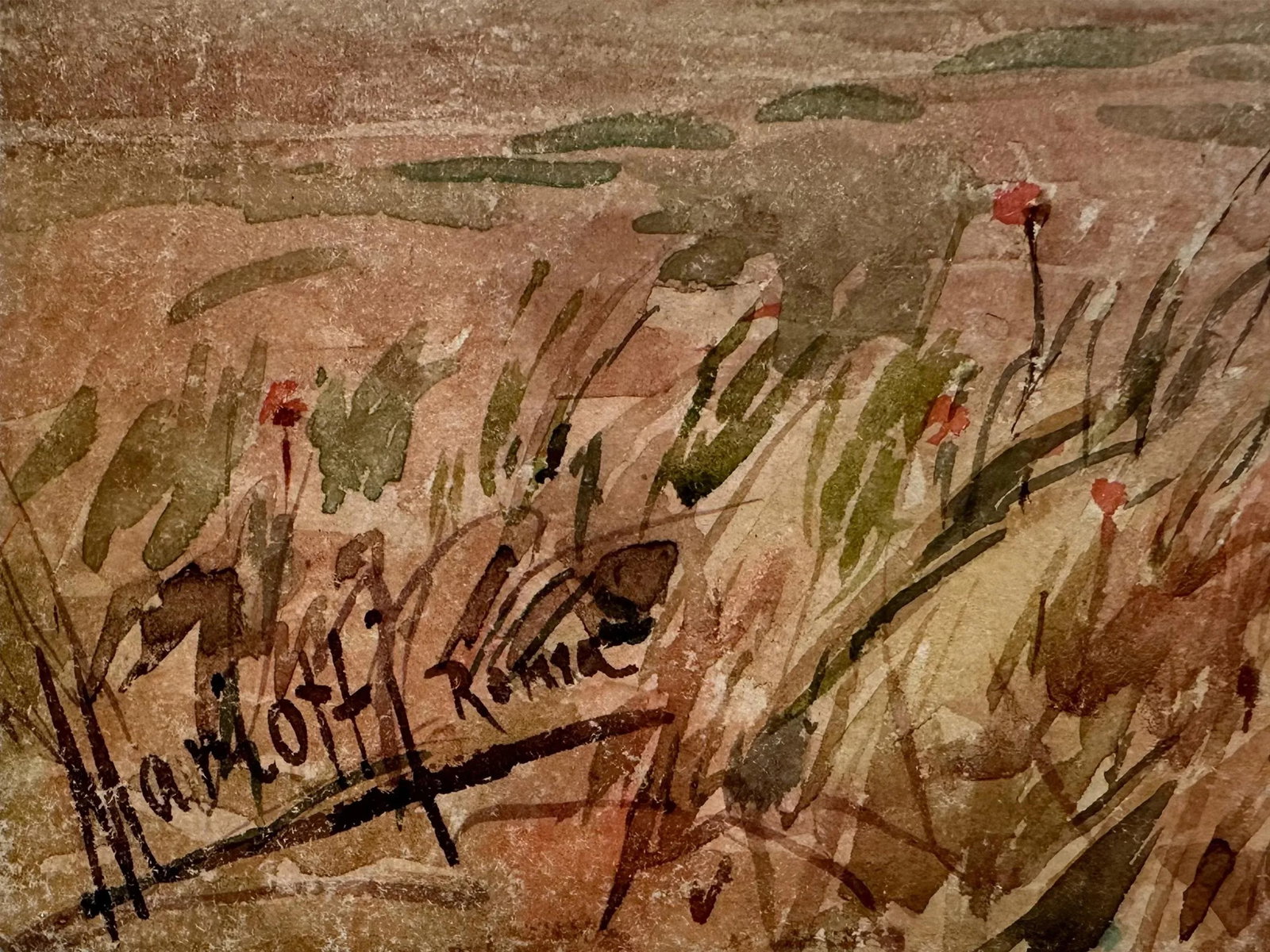 1800s Antique Longhorn Bull Painting Watercolor on Paper by Leopoldo Mariotti - 5