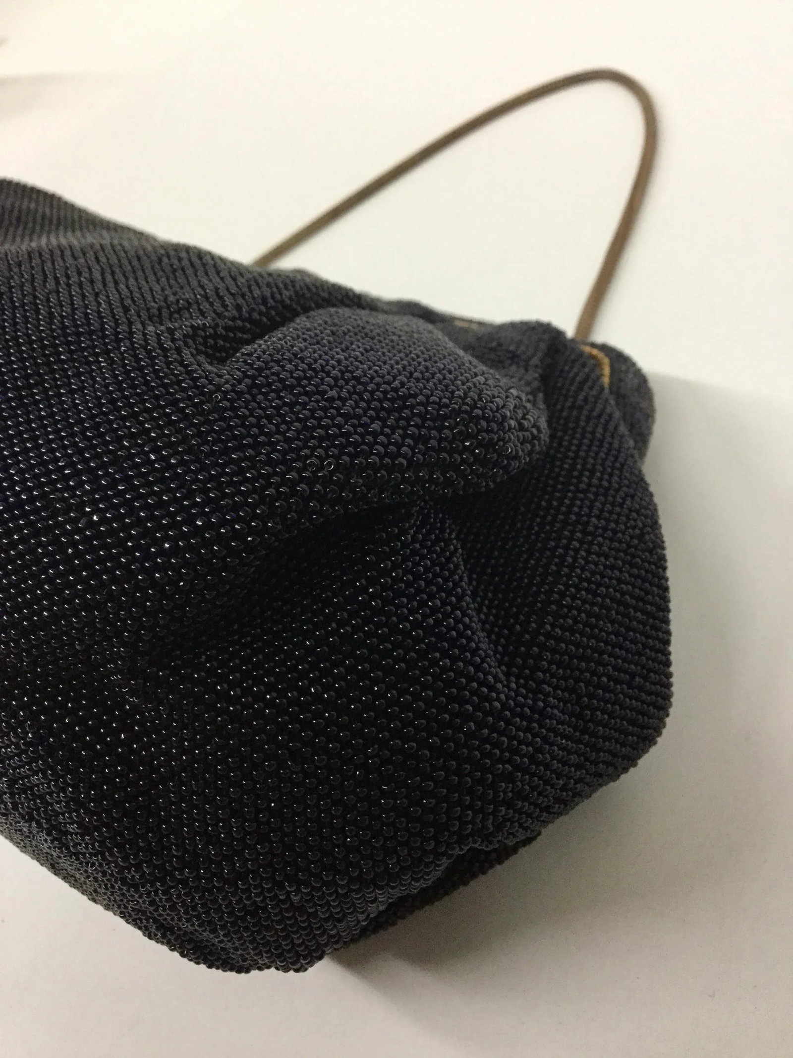 French Deep Navy Black Micro Beaded Evening Purse - 6