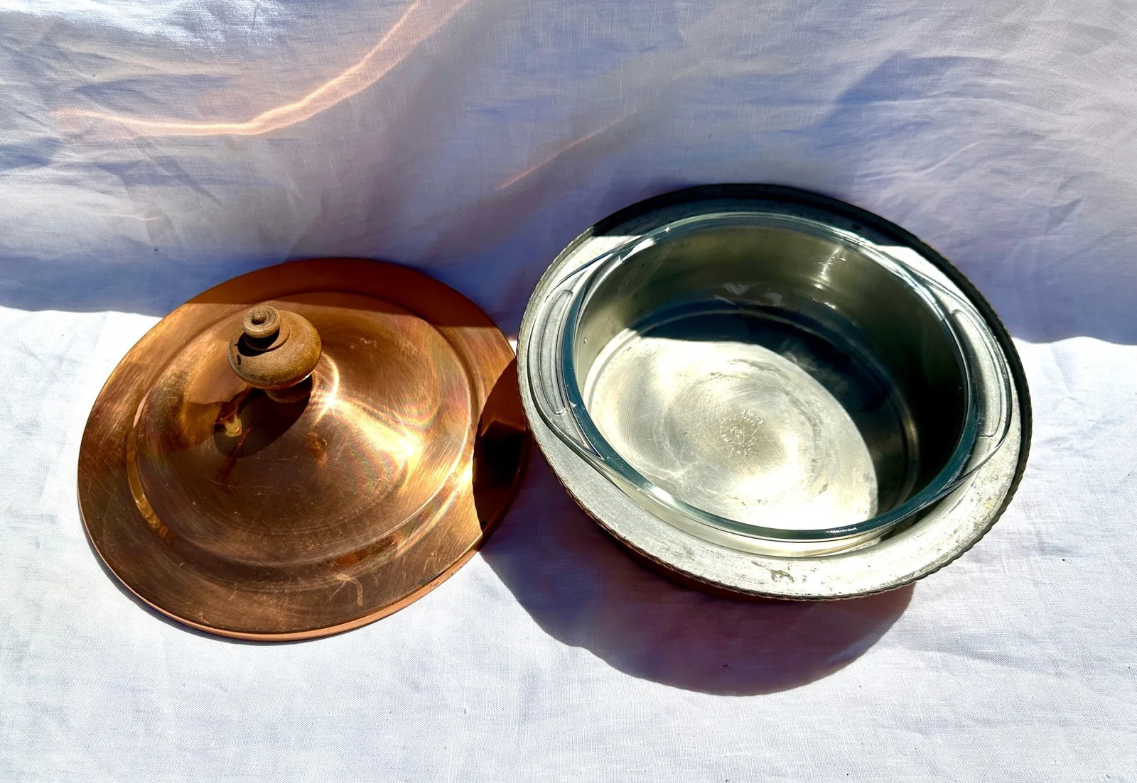 Vintage Buehner-Wanner Copper Chaffing Dish W/Insert-A Set - 2