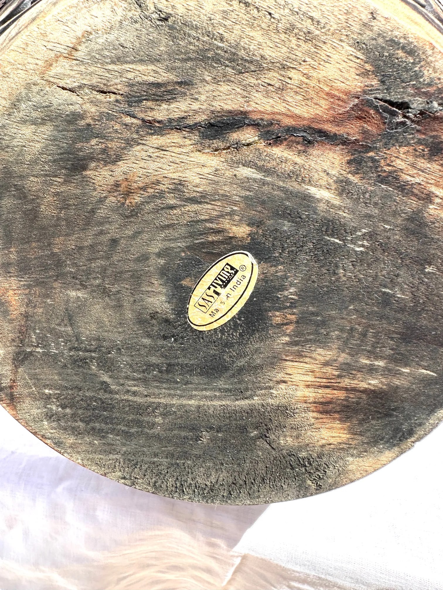 Primitive Style Blackened Carved Wood Bowl - 5