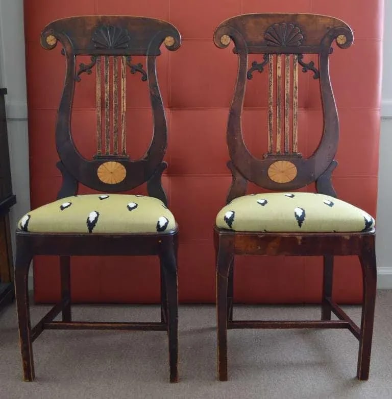 Pair of Antique Russian Empire Side Chairs - 2