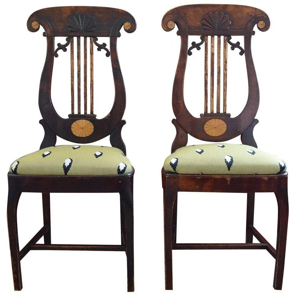 Pair of Antique Russian Empire Side Chairs - 6