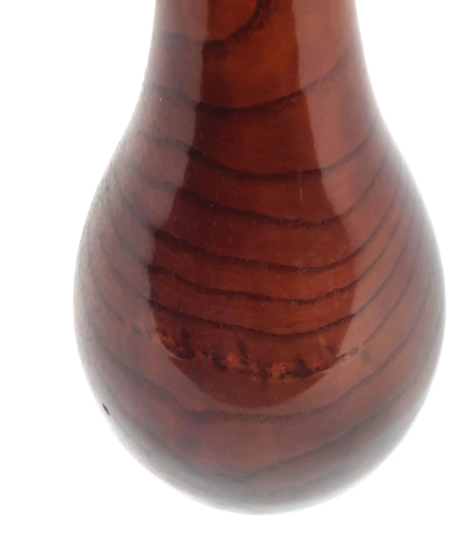 Vintage Japanese Solid Wood Inlaid M O P Vase - 5