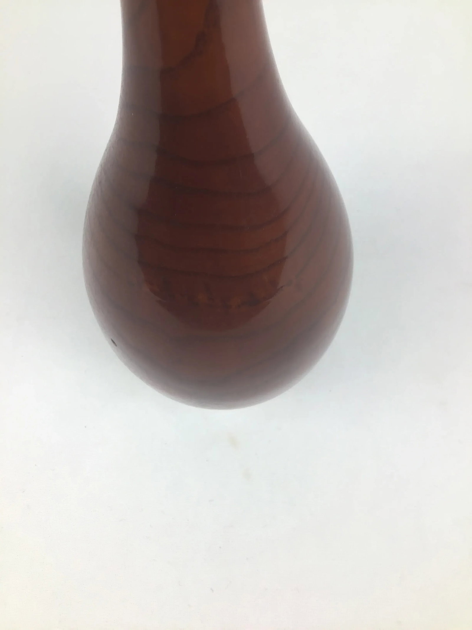 Vintage Japanese Solid Wood Inlaid M O P Vase - 6