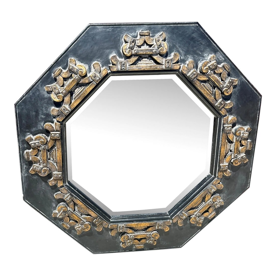 Vintage Bassett Asian Inspired Octagon Wall Mirror (1 of 7)