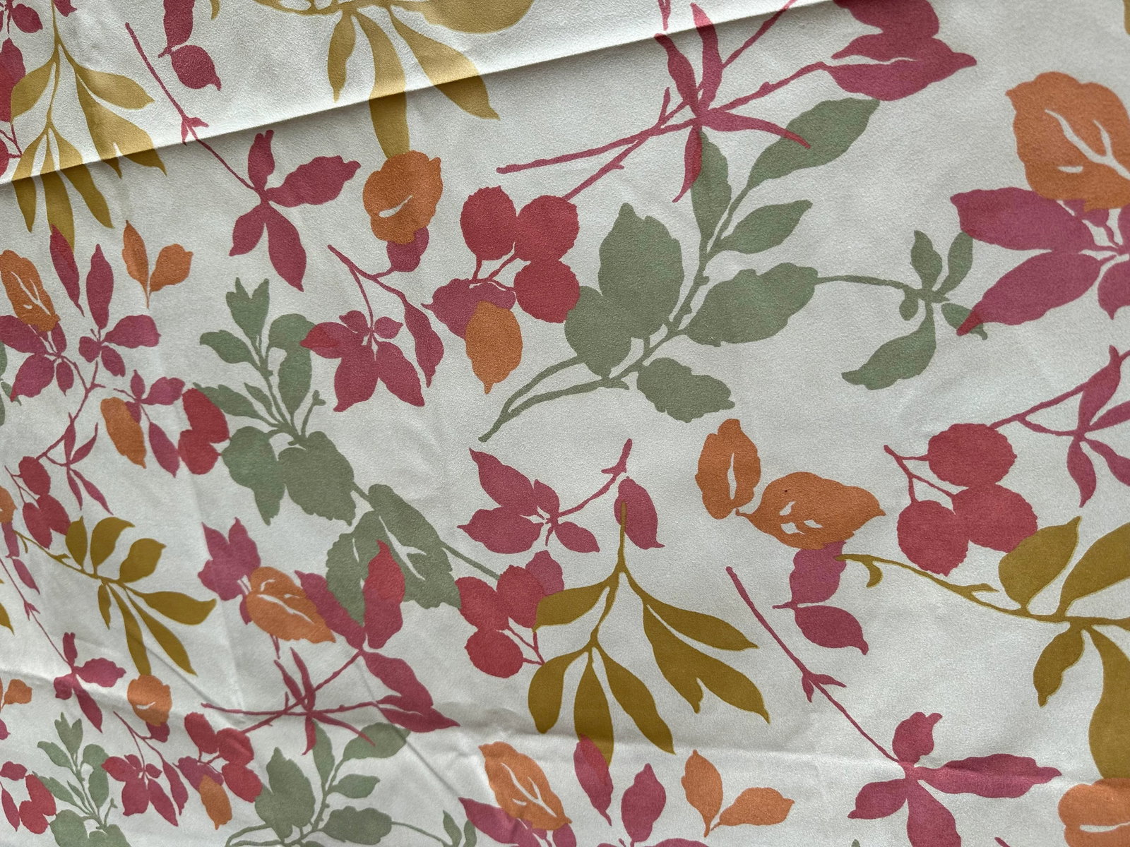 Vintage Waverly Faux Suede Fabric Wind Pattern Leaf- About 2 Yards - 5