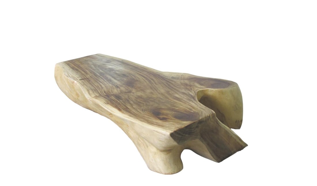 Hand Made Smooth Sides Living Edge Block 74" Inch Long Coffee Table 102 - 3