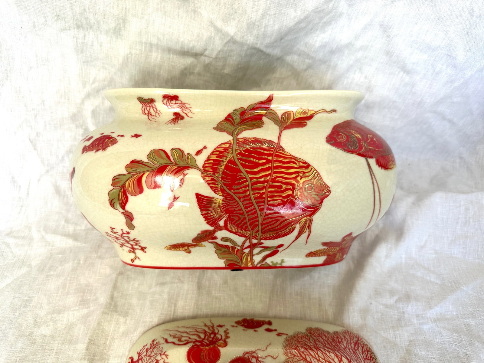Vintage Chinese Ceramic Decorative Container - 5