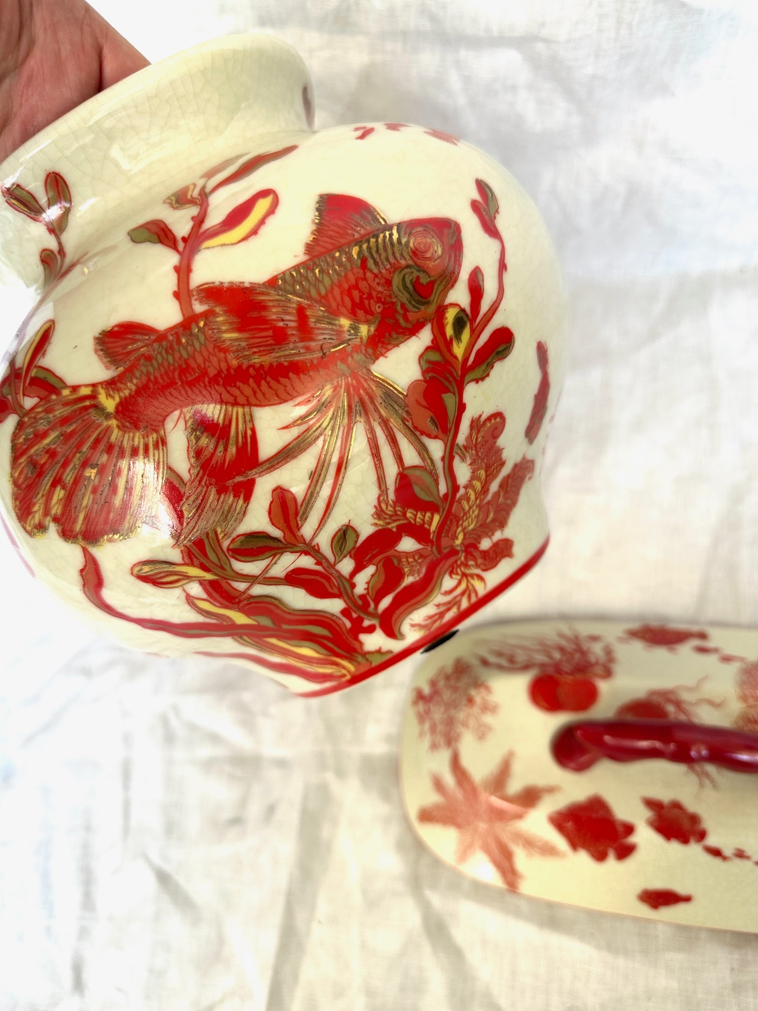 Vintage Chinese Ceramic Decorative Container - 6