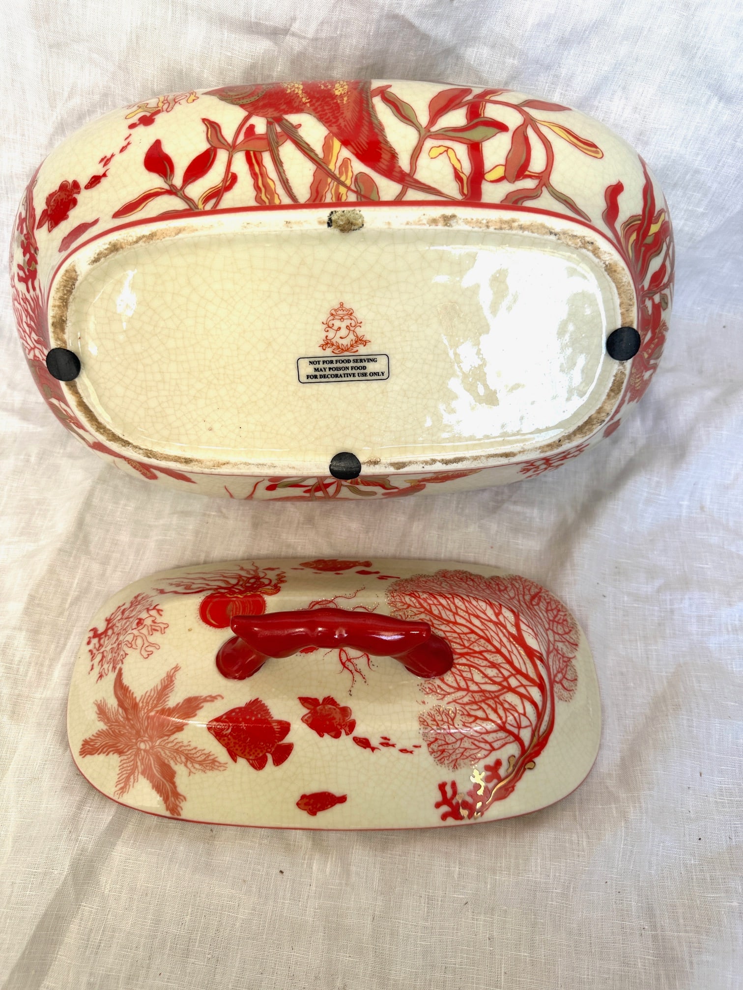 Vintage Chinese Ceramic Decorative Container - 8