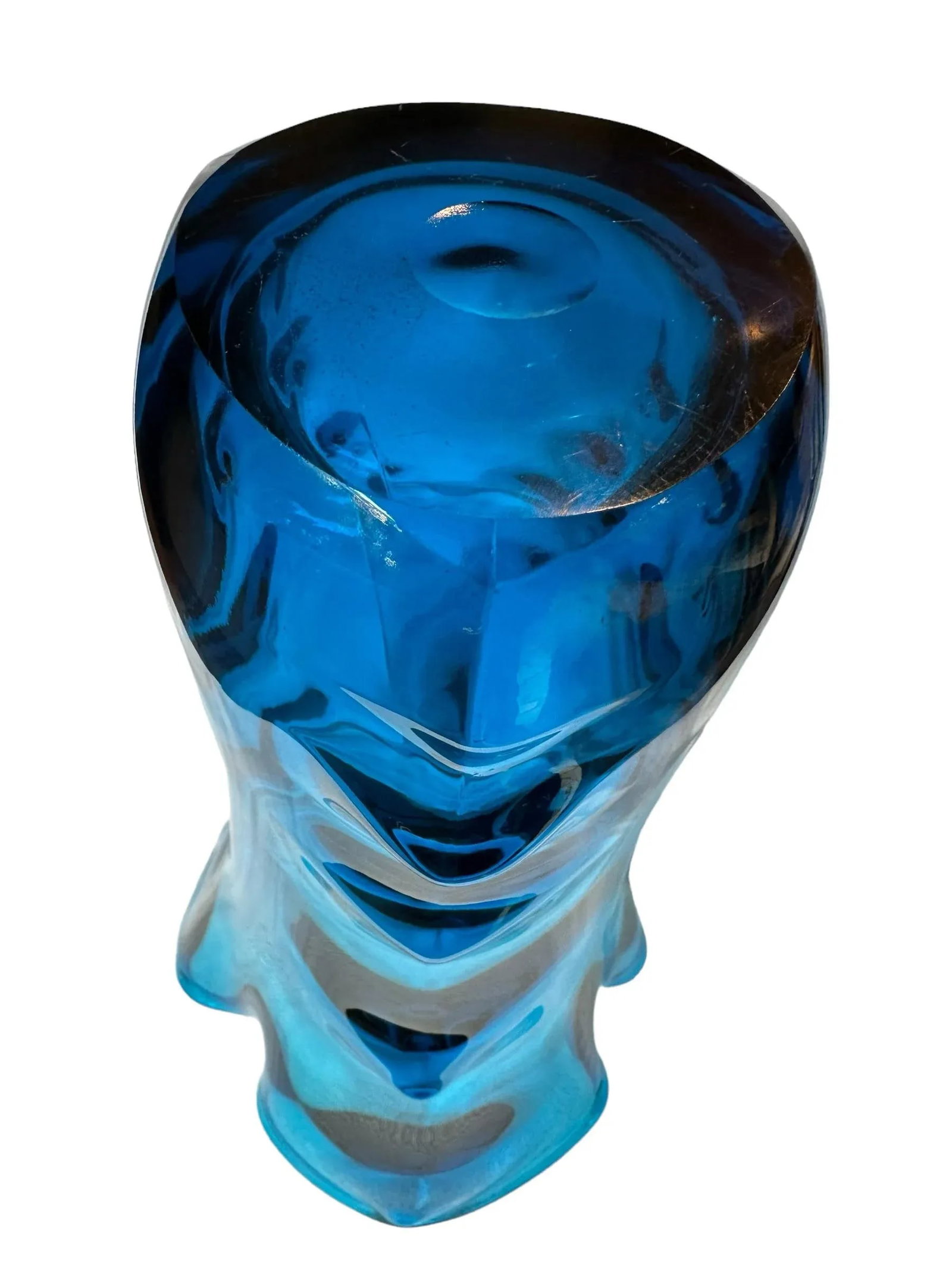 Mid 20th Century Tundra Bleunique Swing Art Glass Vase - 5