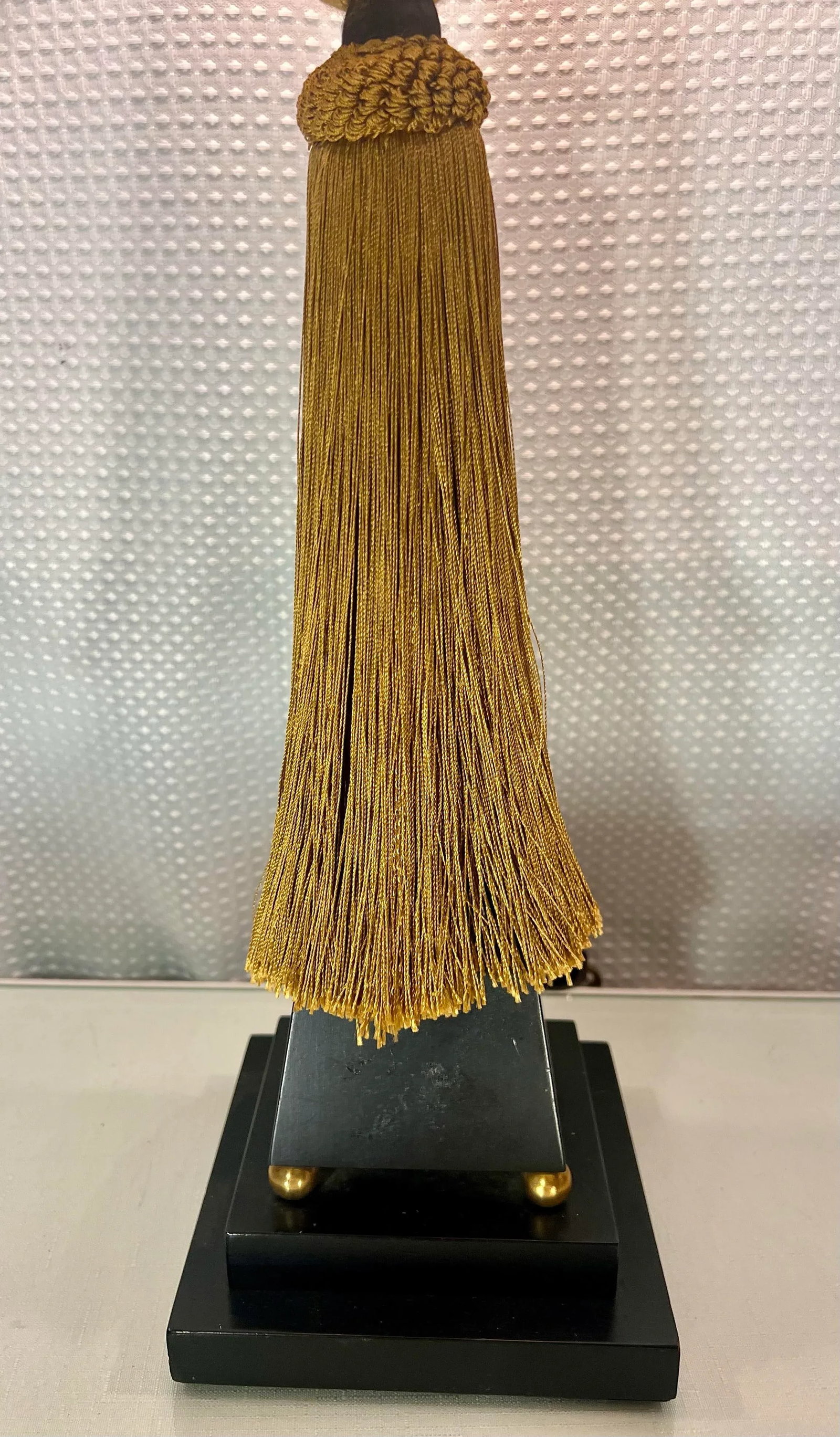 Vintage Tyndale Art Deco Style Tassel Column Table Lamp - 6