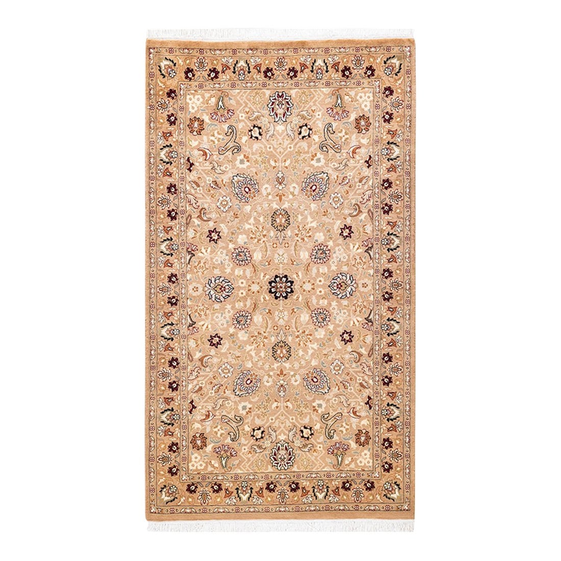 Mogul, One-of-a-Kind Hand-Knotted Area Rug - Beige, 3' 2" x 5' 4": With understated palettes and allover designs, the rugs in the Mogul Collection will bring timeless sophistication to any room. Influenced by a spectrum of Turkish, Indian, and Persian designs, the