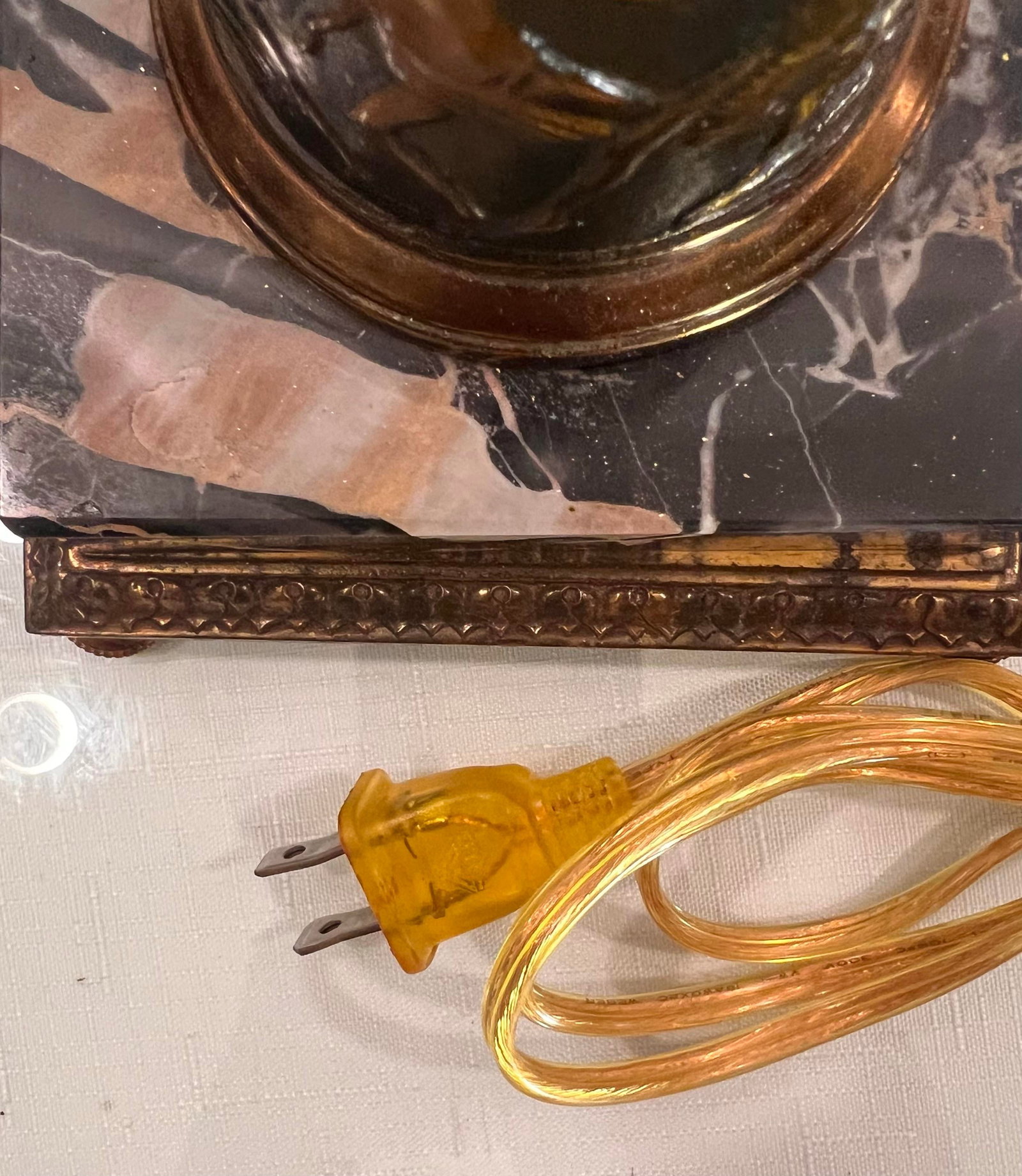 Mid-Century Hollywood Regency Patinated Bronze Neoclassical Fluted Column Table Lamp - 12