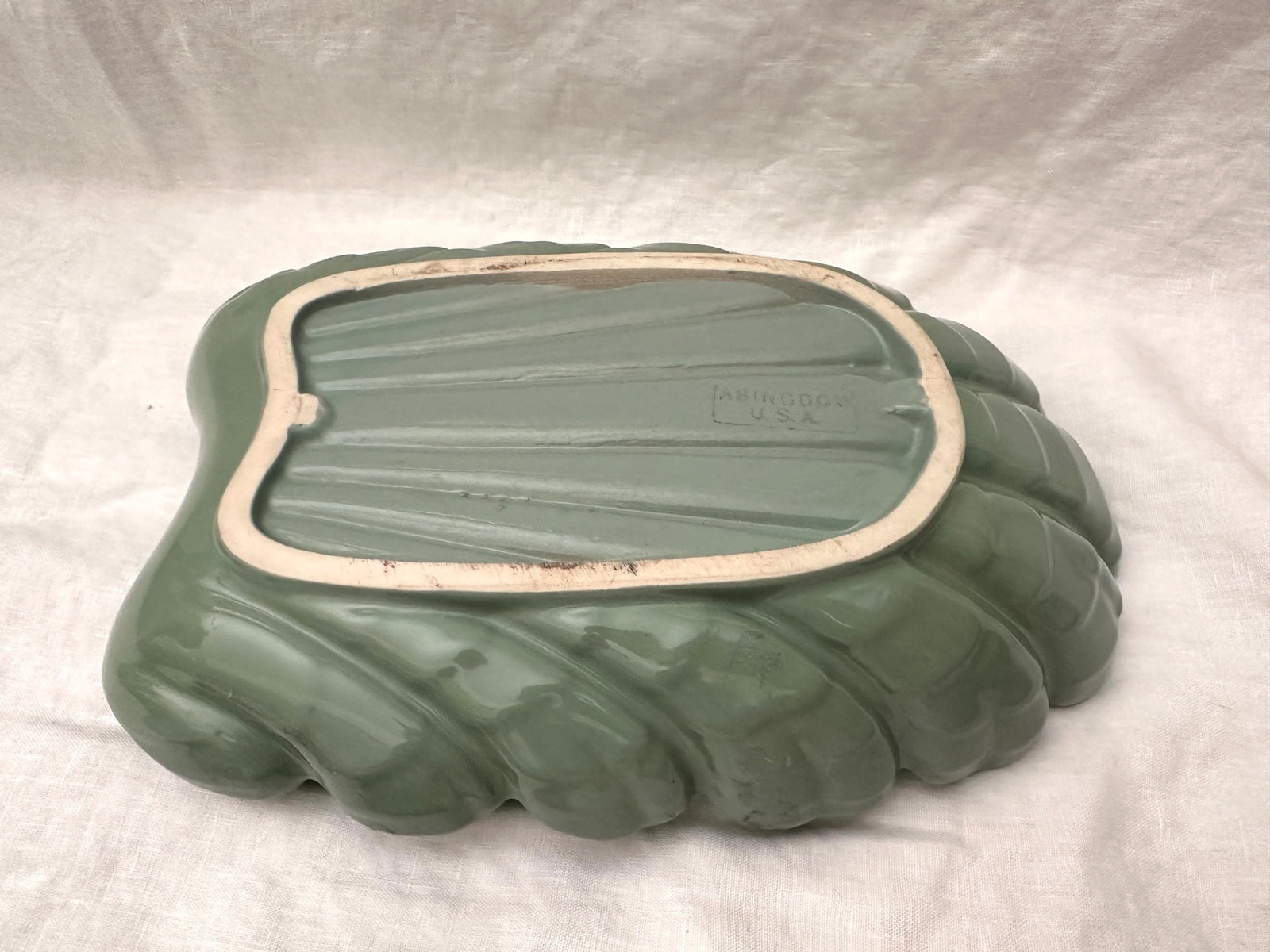 Vintage Abingdon Shell Dish W/Matching Candle Holders-A Set - 6