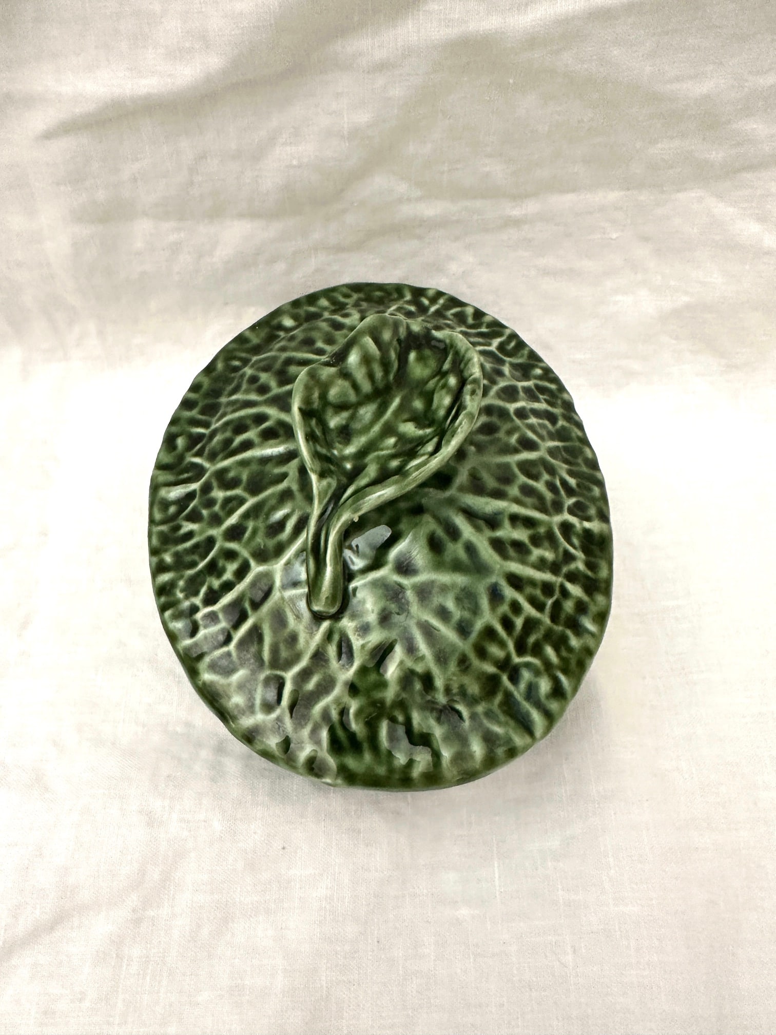 Vintage Olfaire Oval Covered Cabbage Leaf Dish - 5