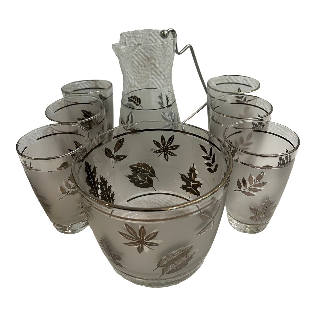 Mid 20th Century Libbey "Silver Leaf" Glassware Set - 8 Pieces (1 of 9)