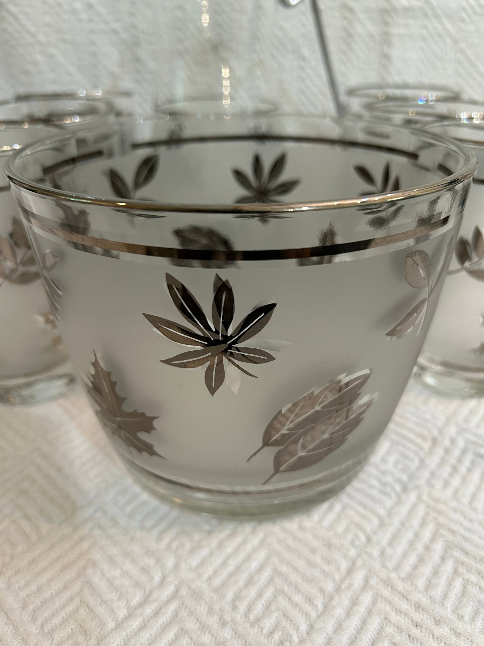 Mid 20th Century Libbey "Silver Leaf" Glassware Set - 8 Pieces - 3