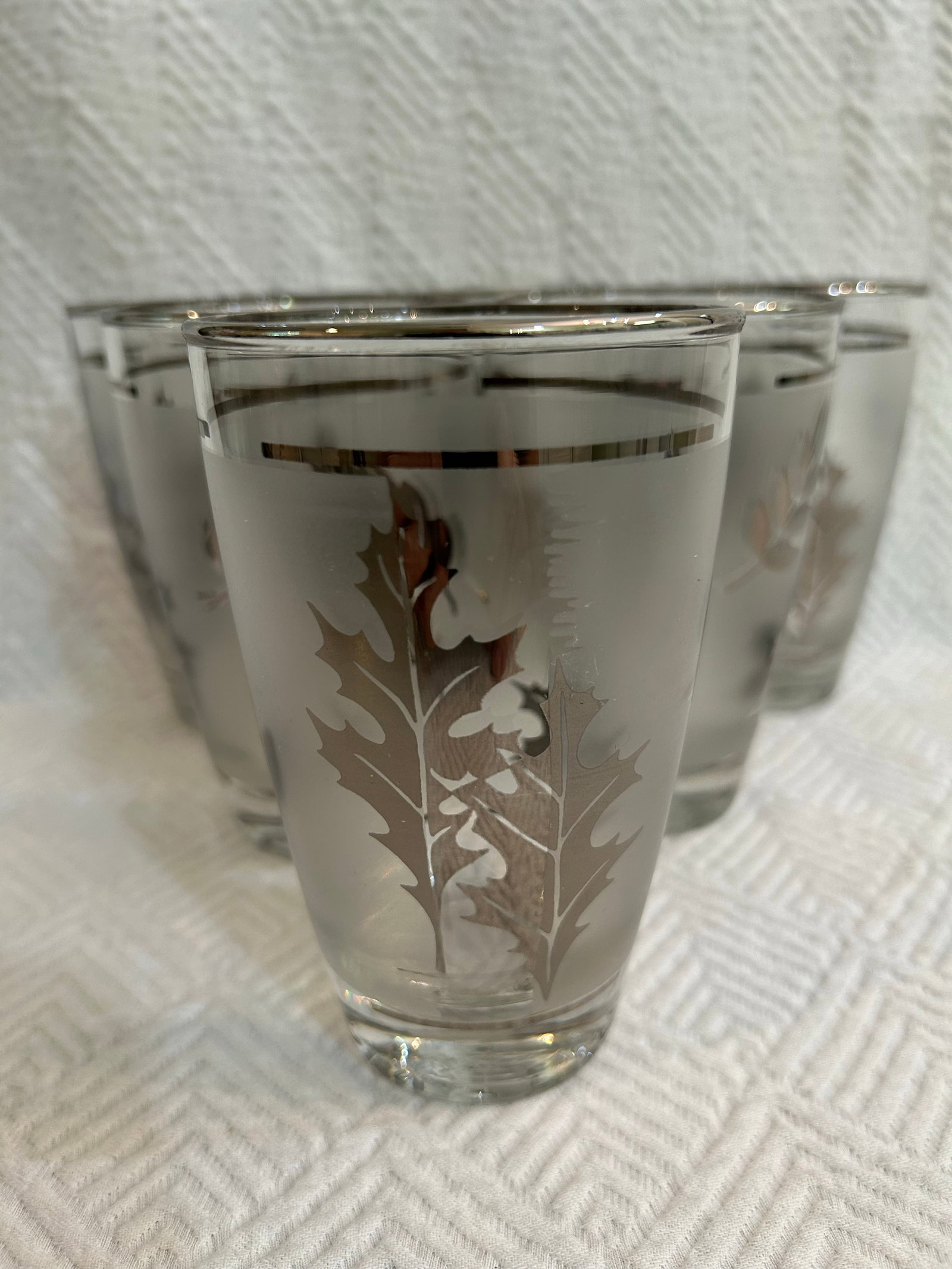 Mid 20th Century Libbey "Silver Leaf" Glassware Set - 8 Pieces - 5