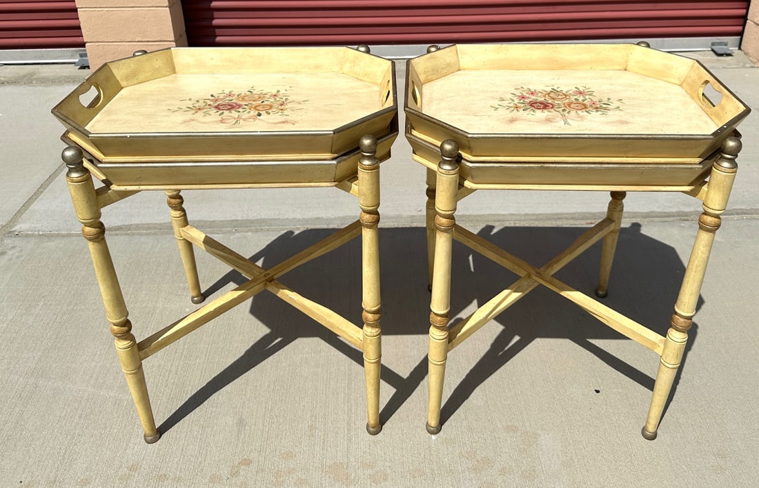 Vintage French Provincial 2-Tier Bar Cart - 2