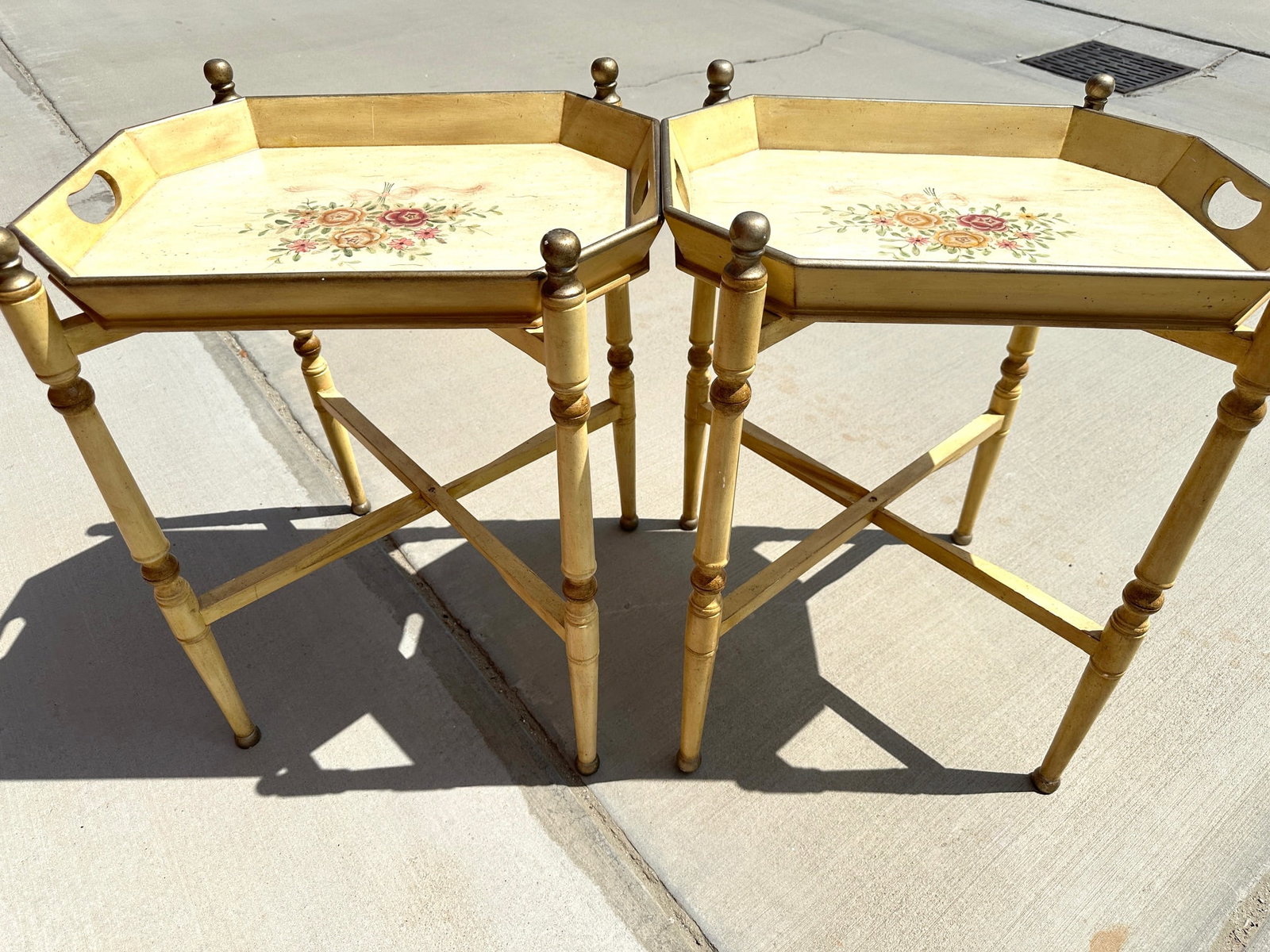 Vintage French Provincial 2-Tier Bar Cart - 9